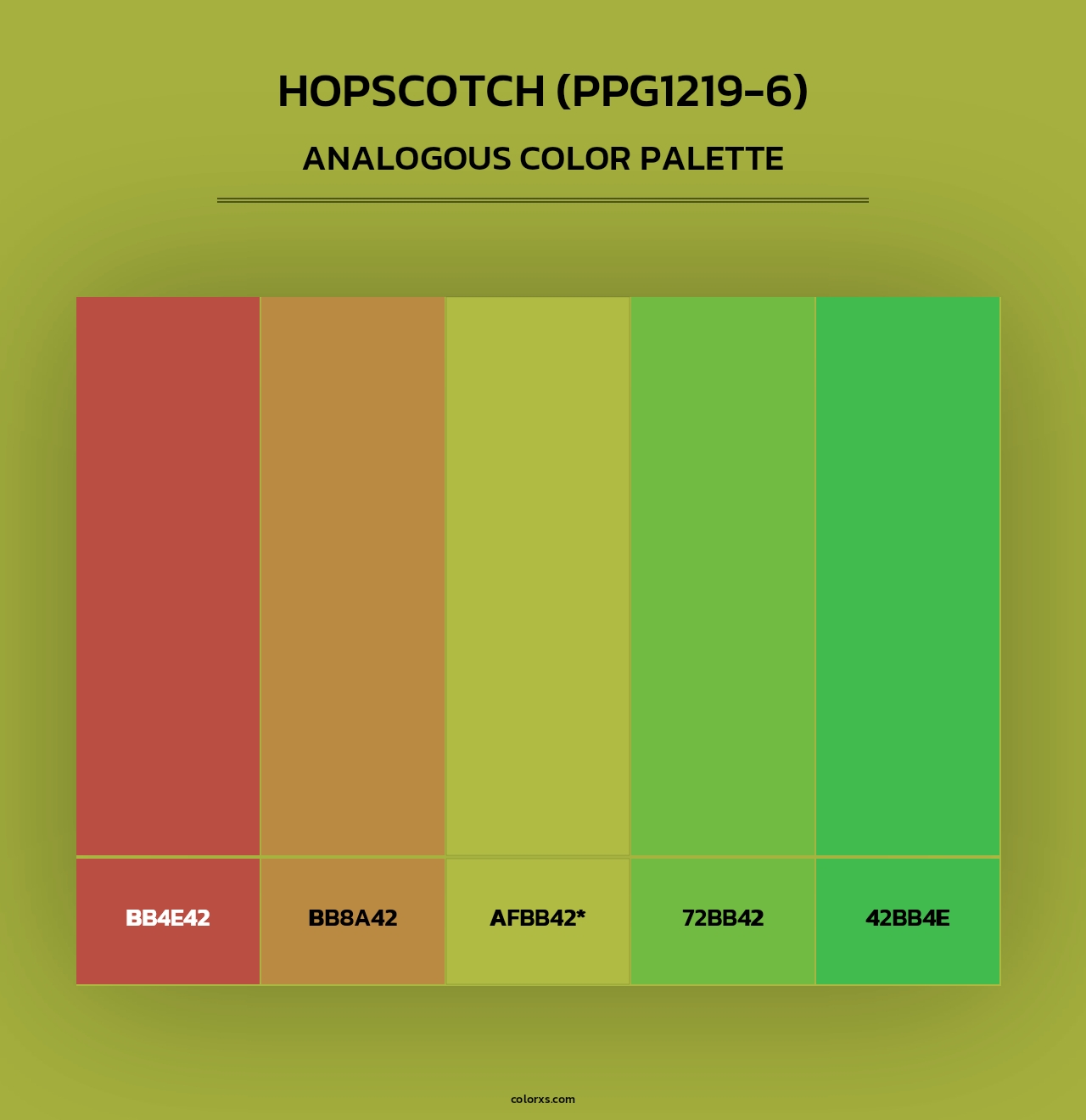 Hopscotch (PPG1219-6) - Analogous Color Palette