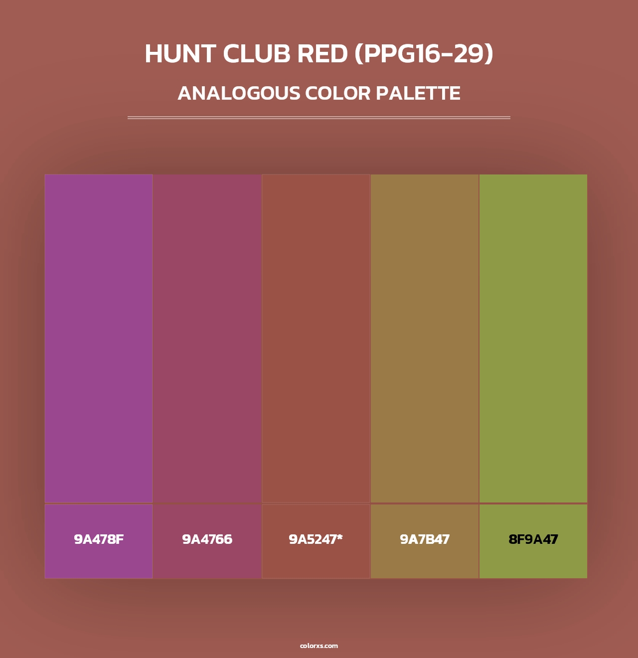 Hunt Club Red (PPG16-29) - Analogous Color Palette