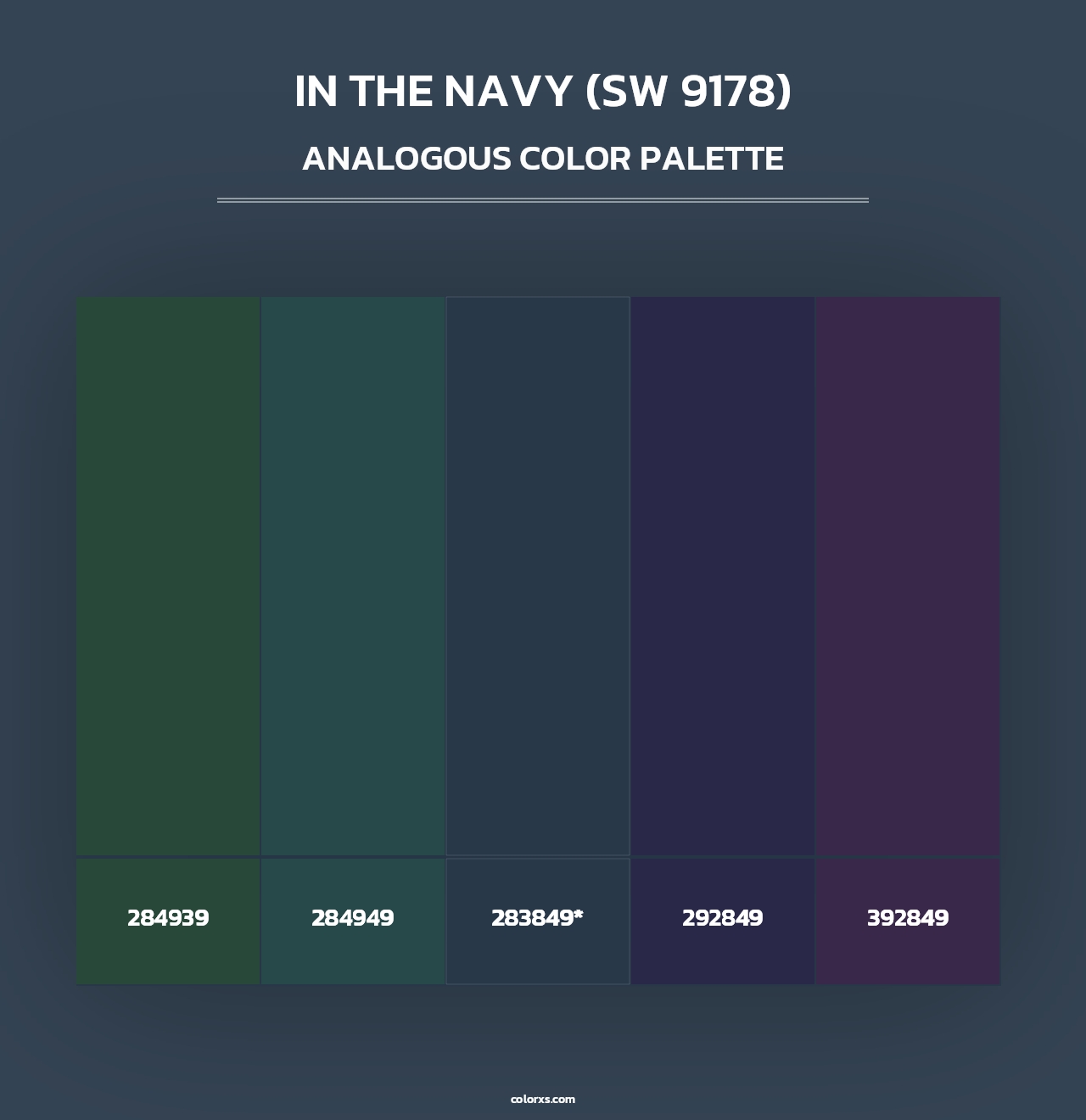 In the Navy (SW 9178) - Analogous Color Palette