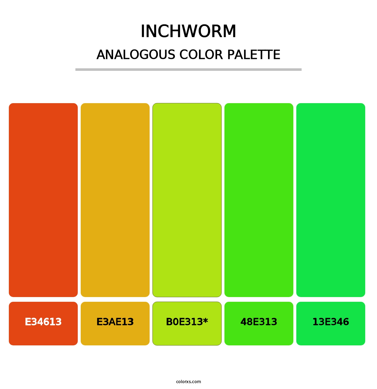 Inchworm - Analogous Color Palette