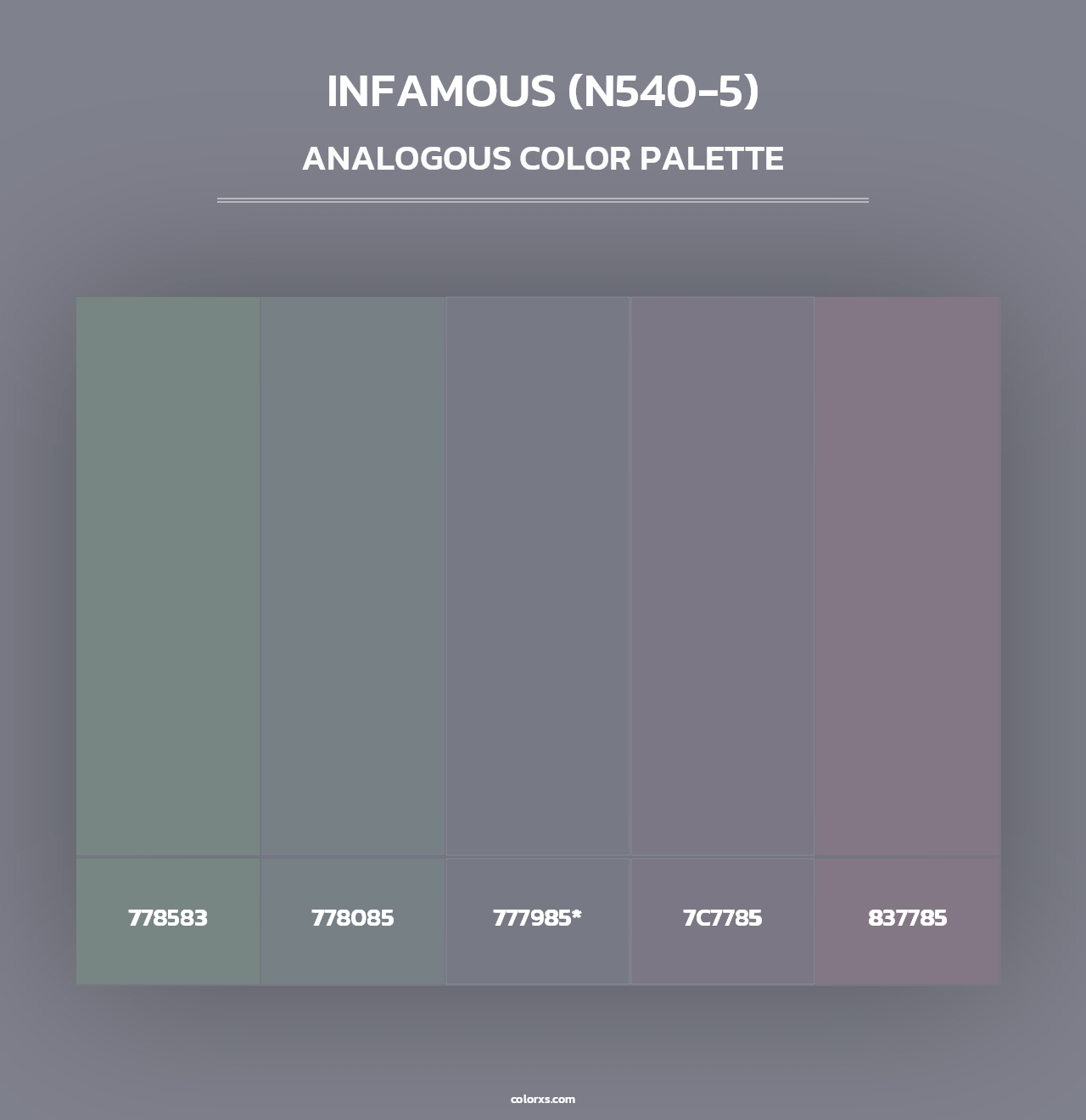 Infamous (N540-5) - Analogous Color Palette