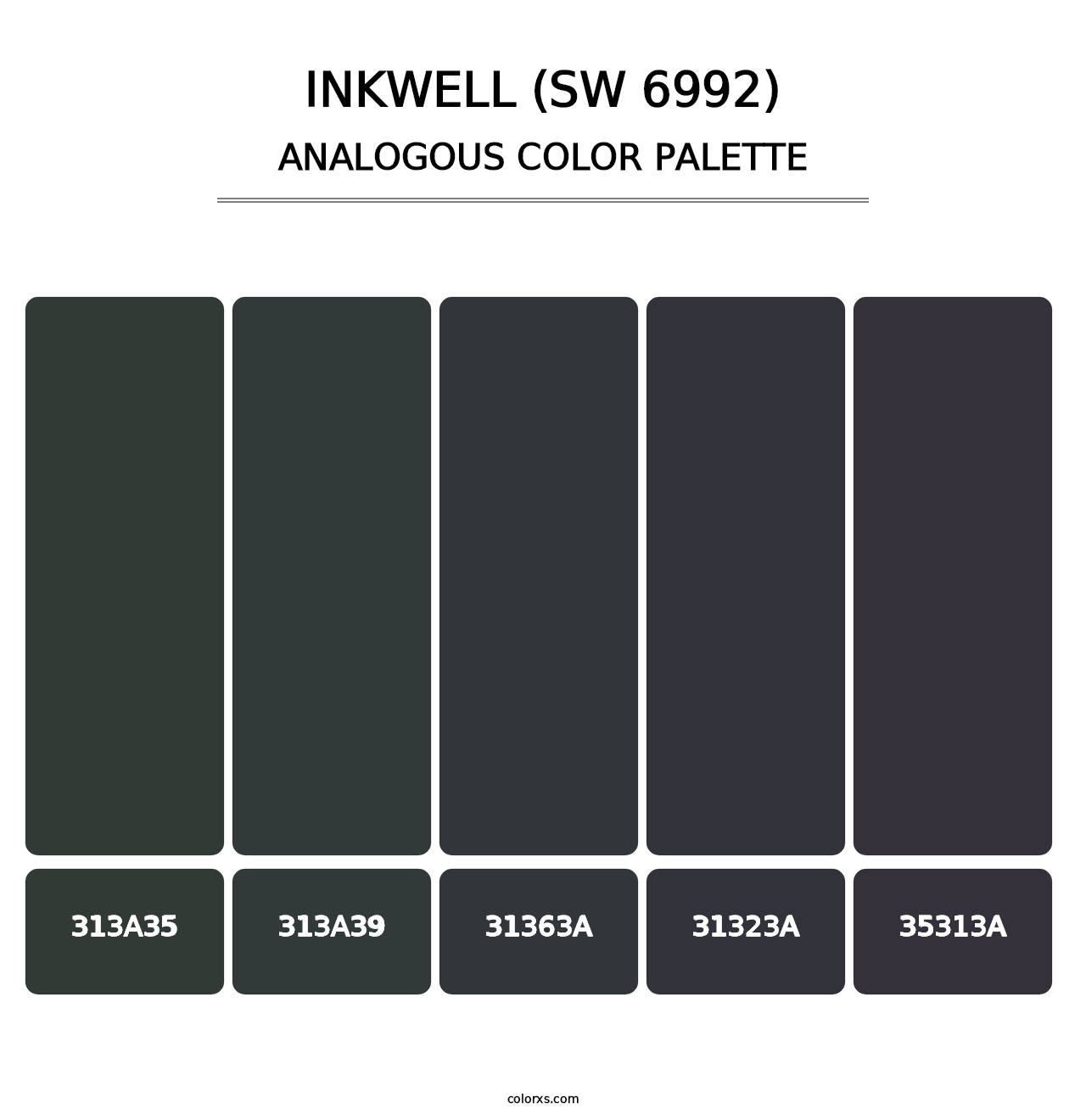 Inkwell (SW 6992) - Analogous Color Palette
