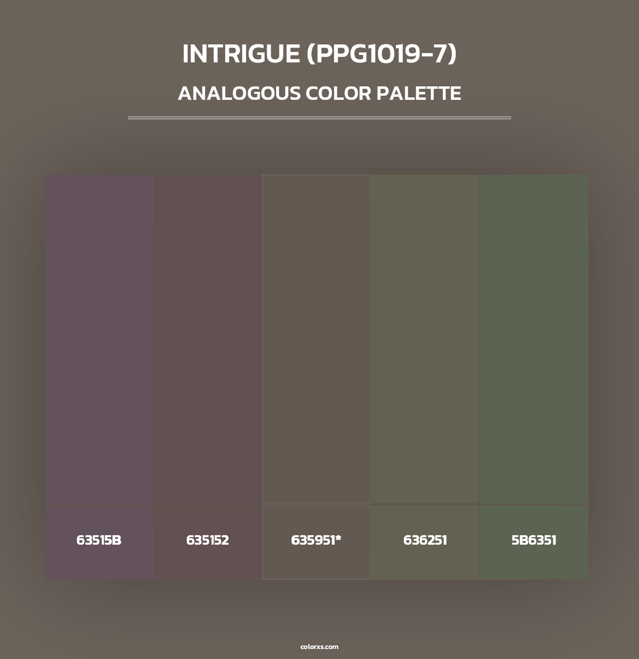 Intrigue (PPG1019-7) - Analogous Color Palette