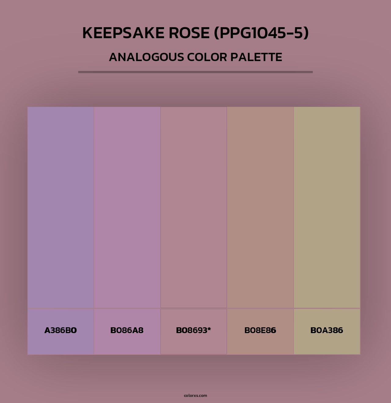 Keepsake Rose (PPG1045-5) - Analogous Color Palette
