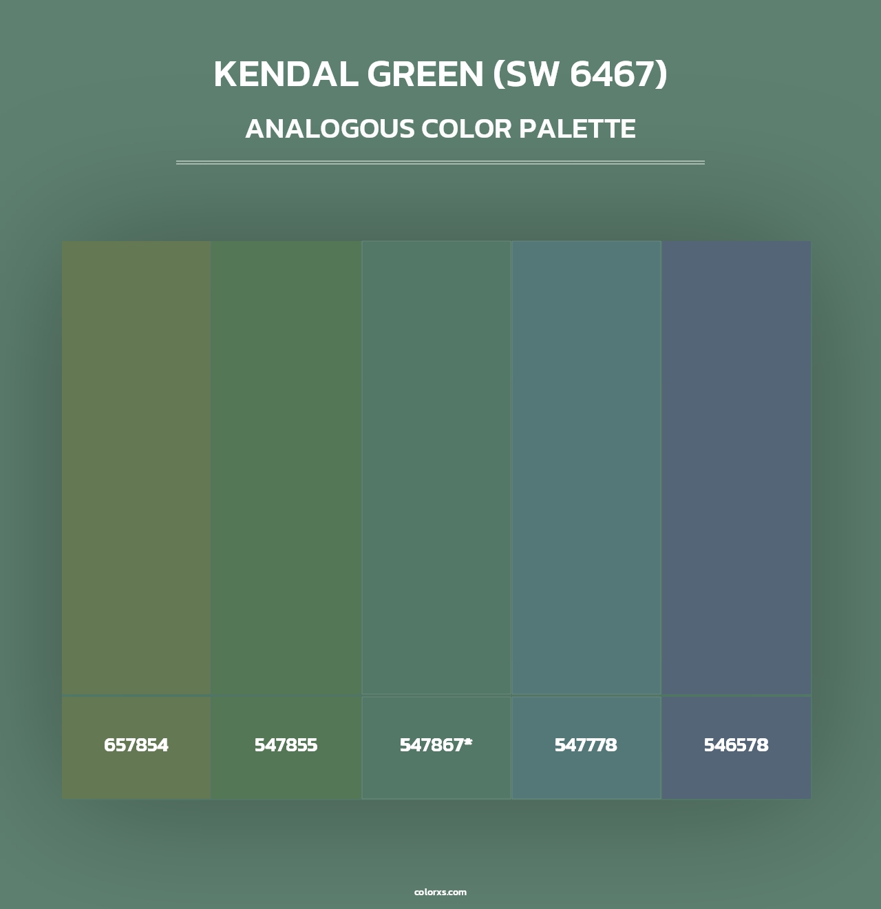 Kendal Green (SW 6467) - Analogous Color Palette