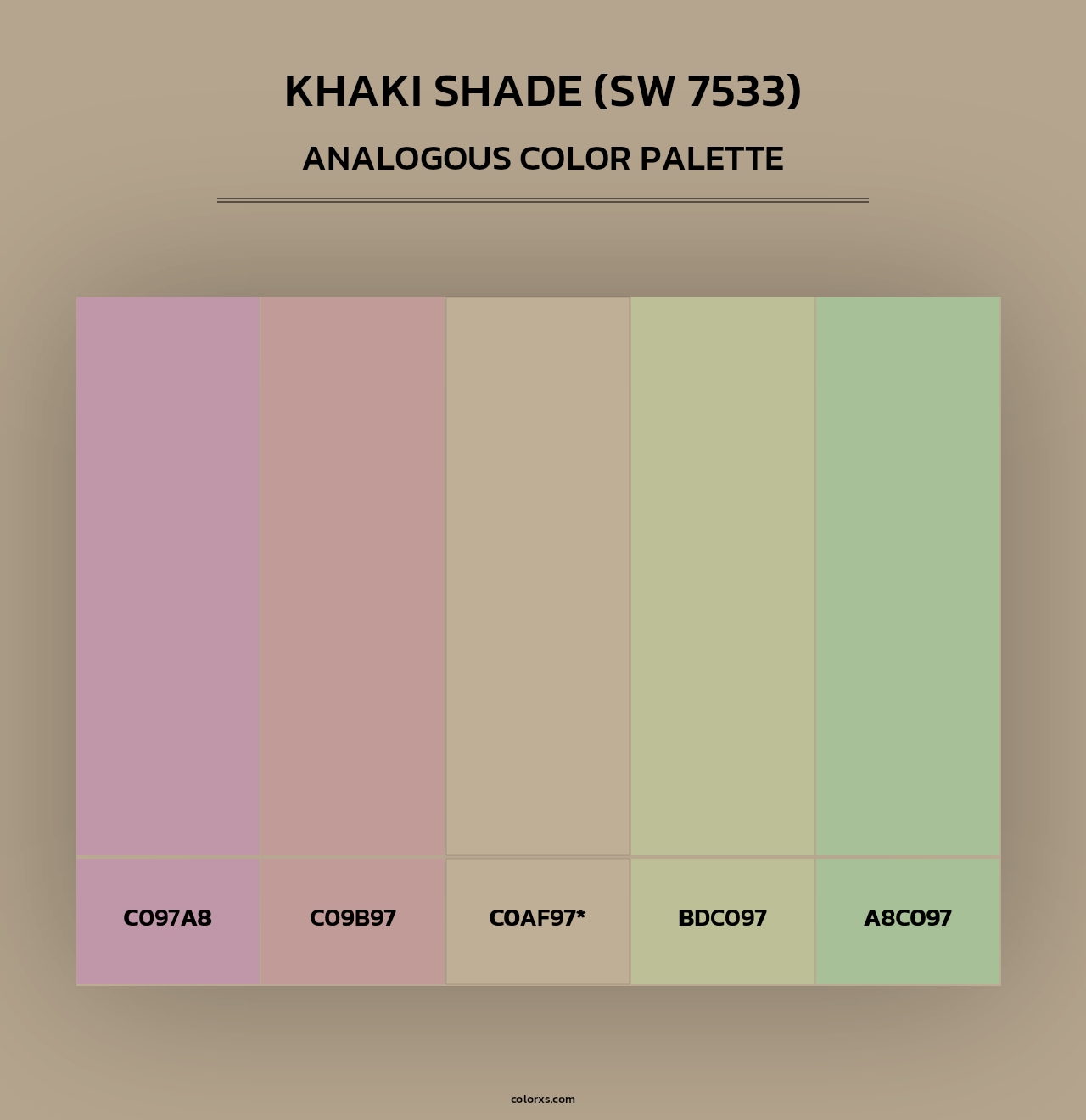 Khaki Shade (SW 7533) - Analogous Color Palette