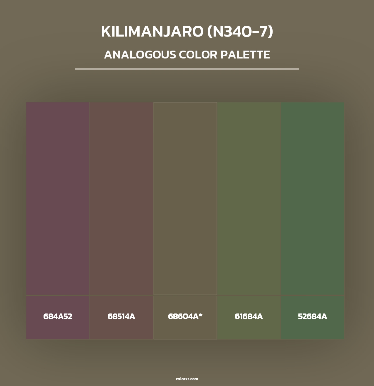 Kilimanjaro (N340-7) - Analogous Color Palette