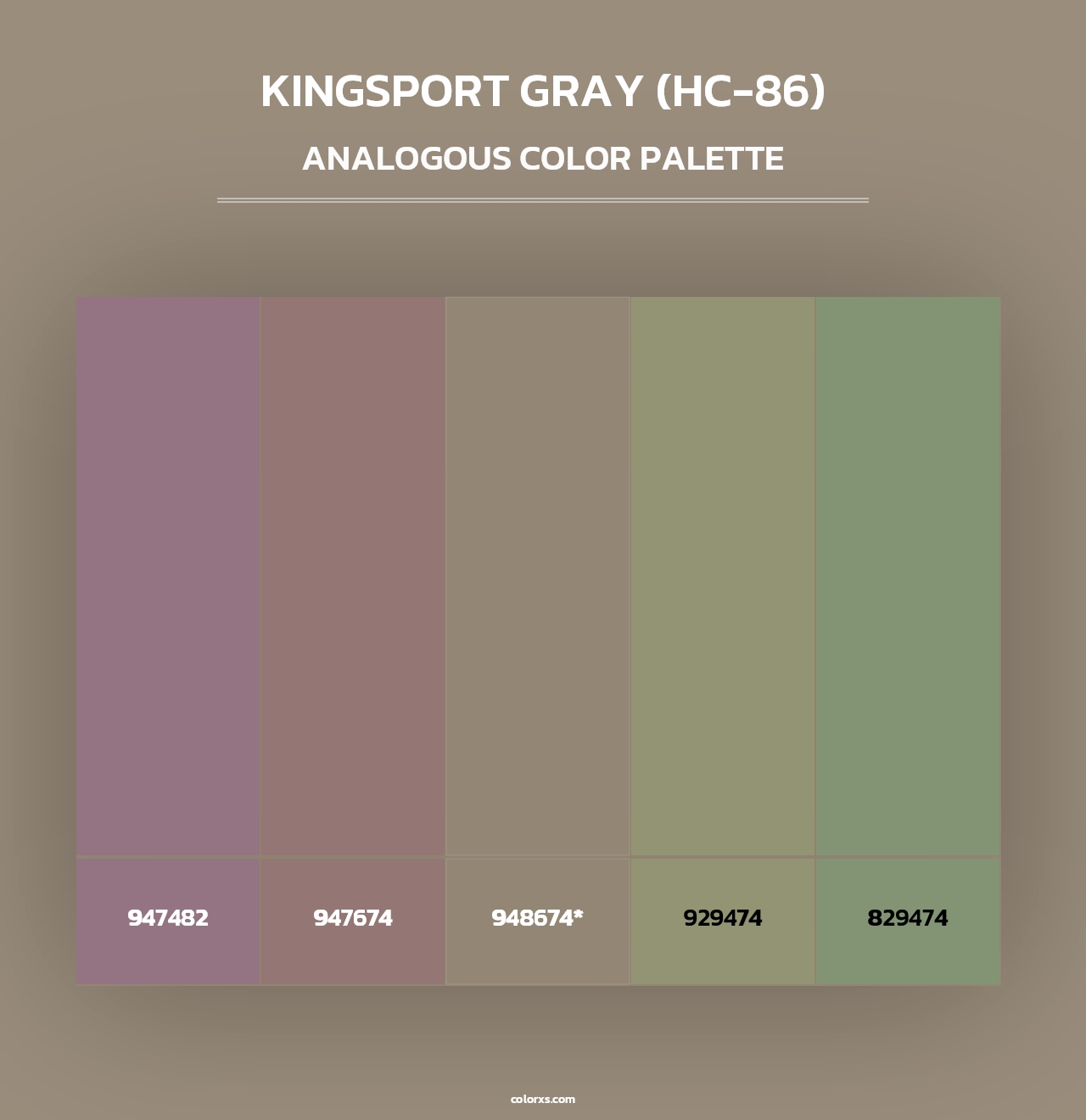 Kingsport Gray (HC-86) - Analogous Color Palette