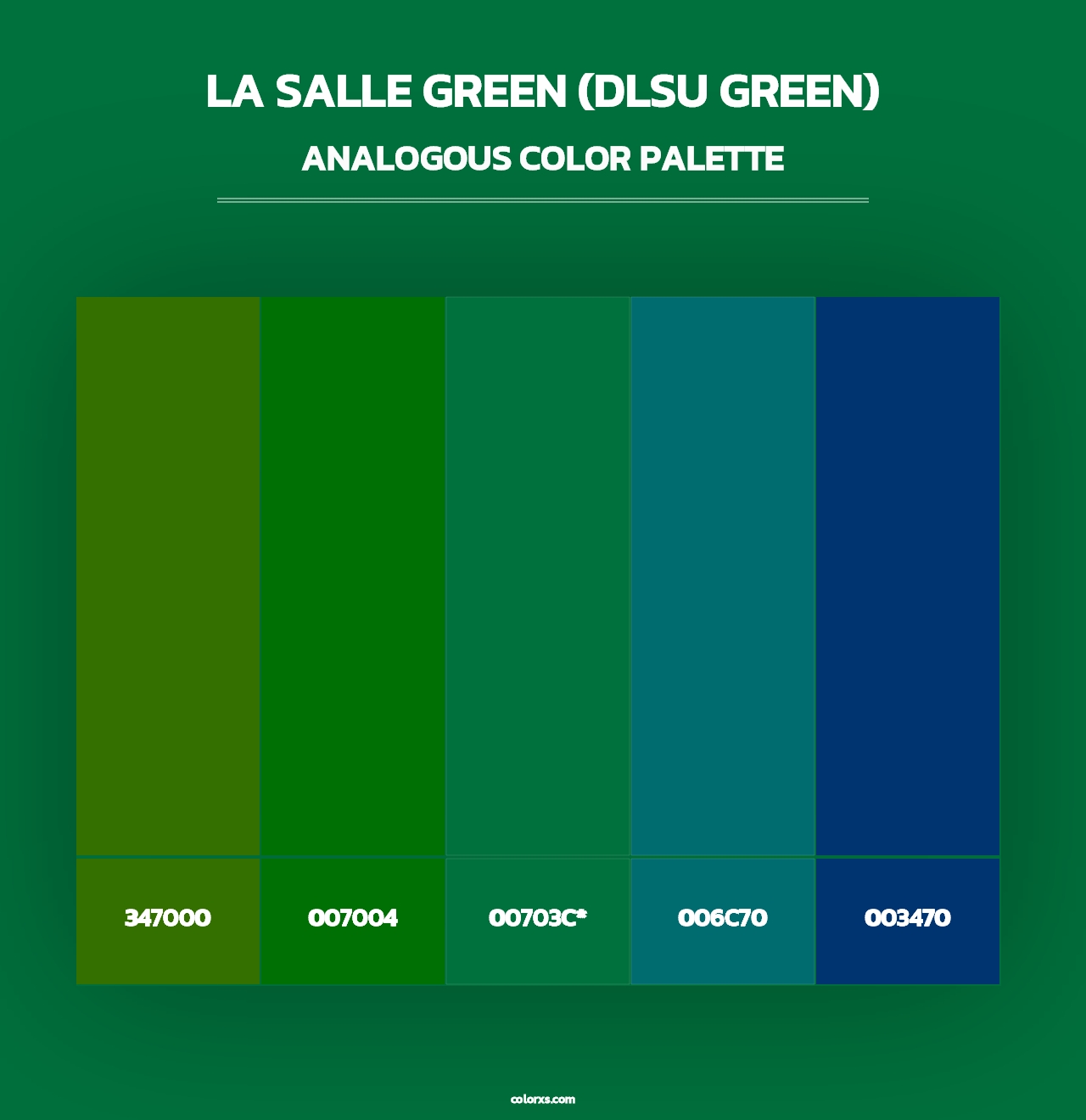 La Salle Green (DLSU Green) - Analogous Color Palette
