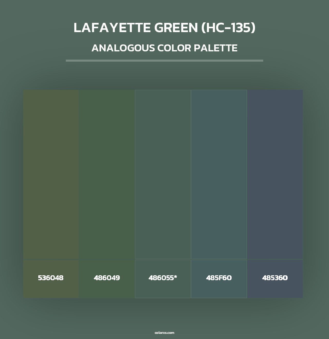 Lafayette Green (HC-135) - Analogous Color Palette