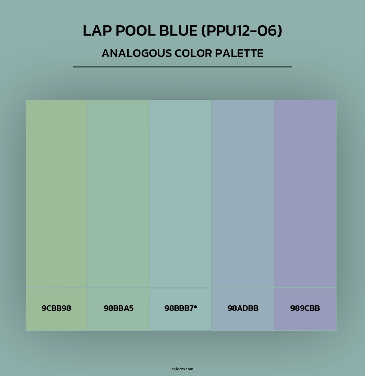 Lap Pool Blue (PPU12-06) - Analogous Color Palette