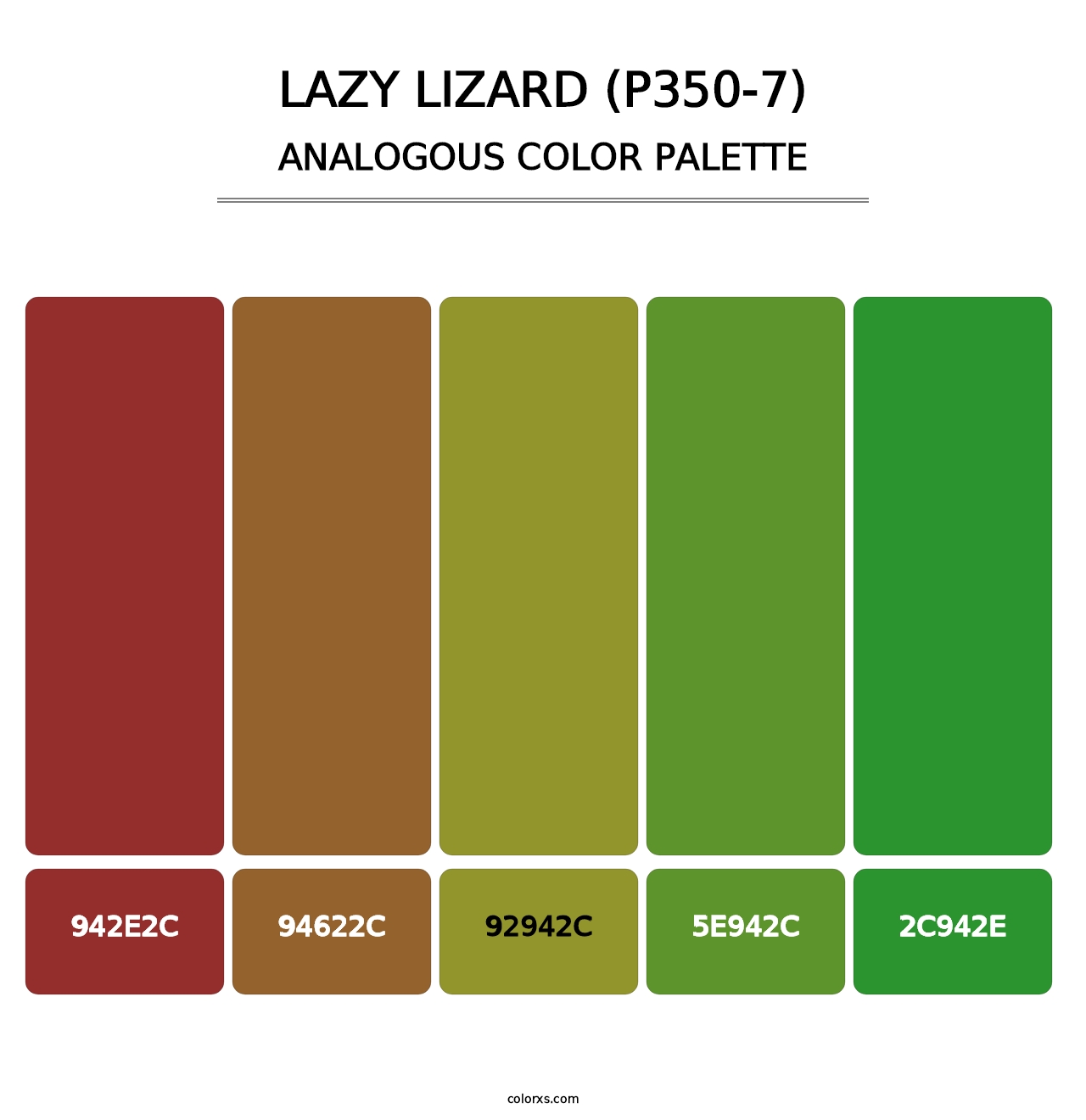 Lazy Lizard (P350-7) - Analogous Color Palette