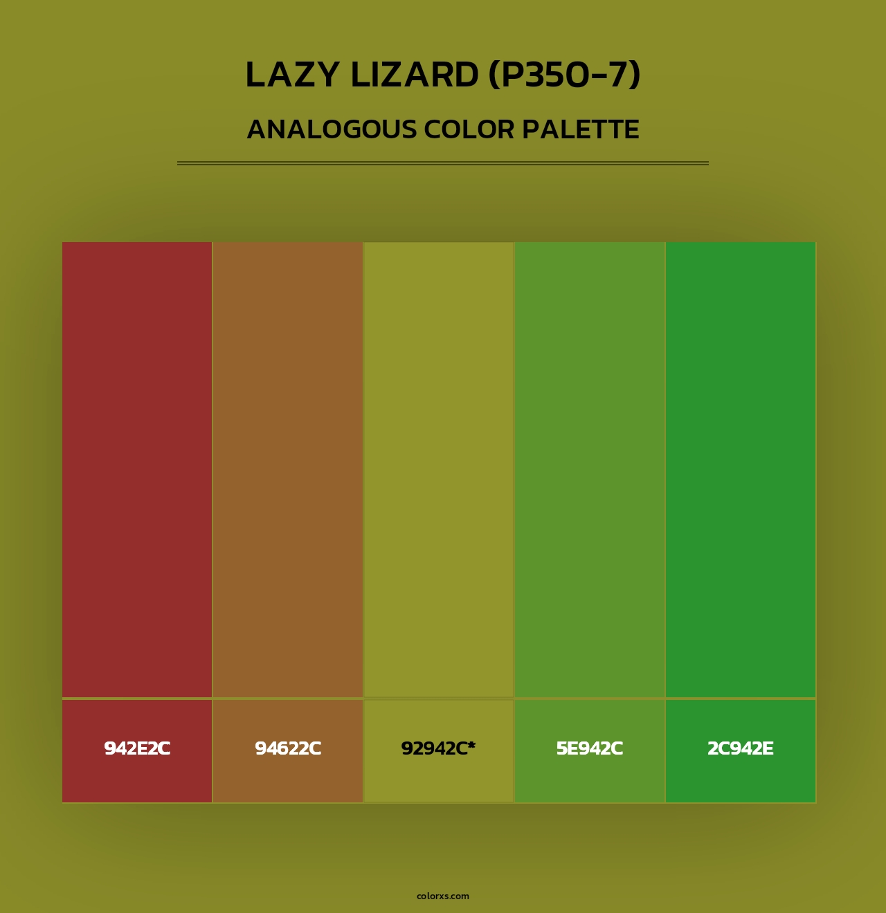 Lazy Lizard (P350-7) - Analogous Color Palette