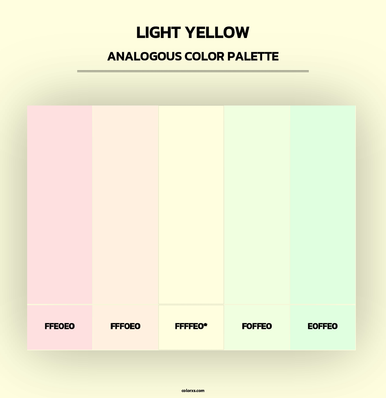 Light yellow - Analogous Color Palette