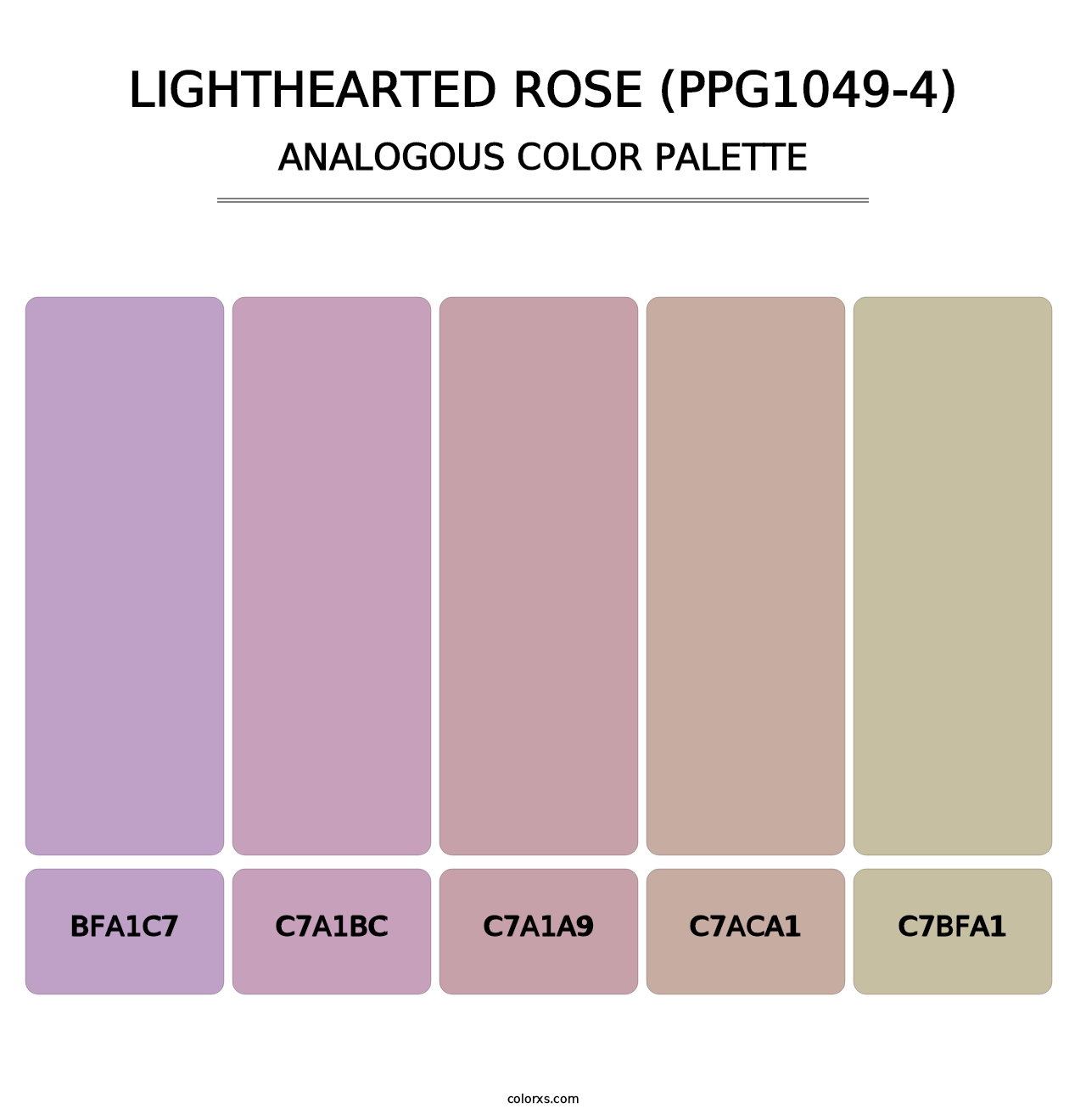 Lighthearted Rose (PPG1049-4) - Analogous Color Palette