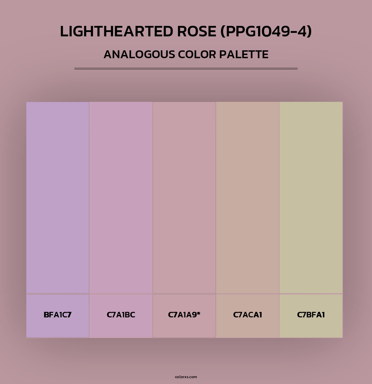 Lighthearted Rose (PPG1049-4) - Analogous Color Palette