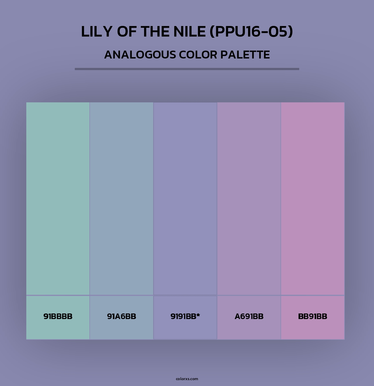 Lily Of The Nile (PPU16-05) - Analogous Color Palette
