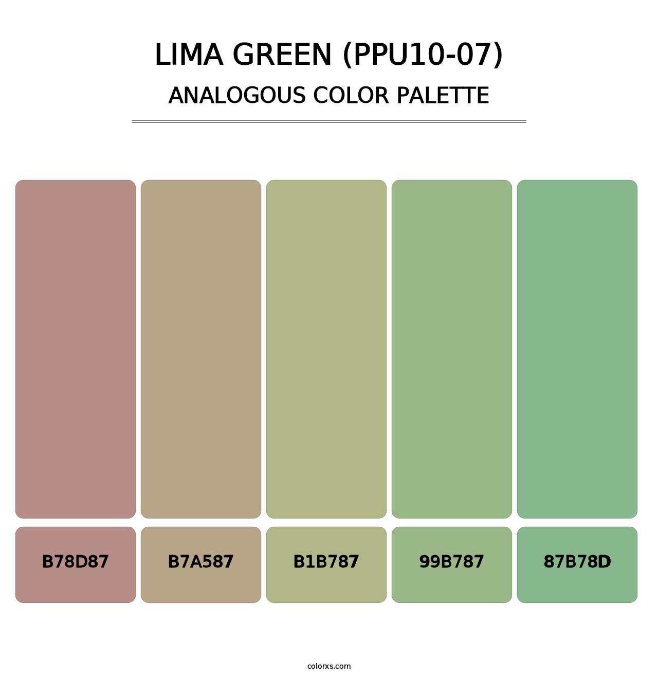 Lima Green (PPU10-07) - Analogous Color Palette