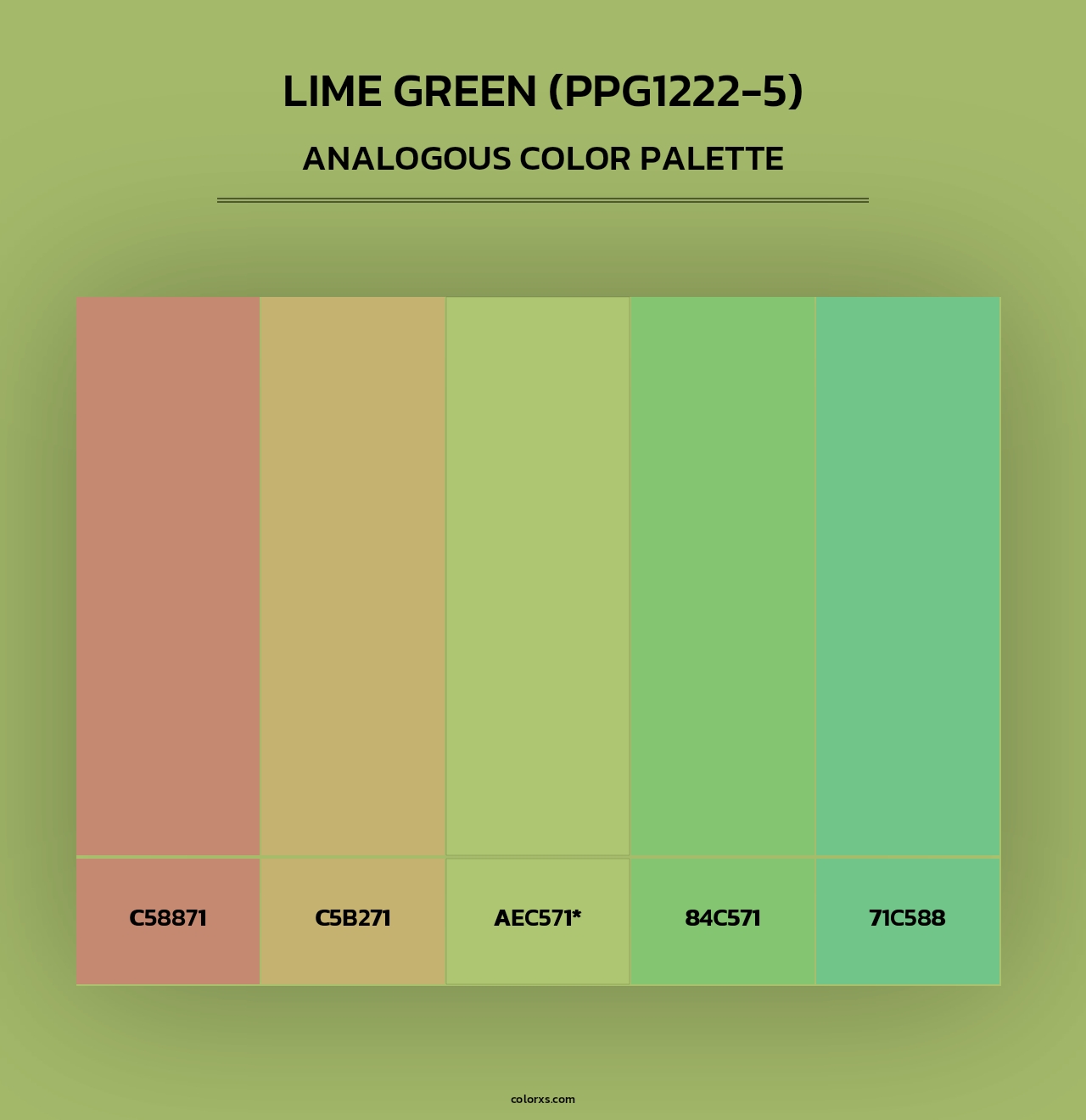 Lime Green (PPG1222-5) - Analogous Color Palette