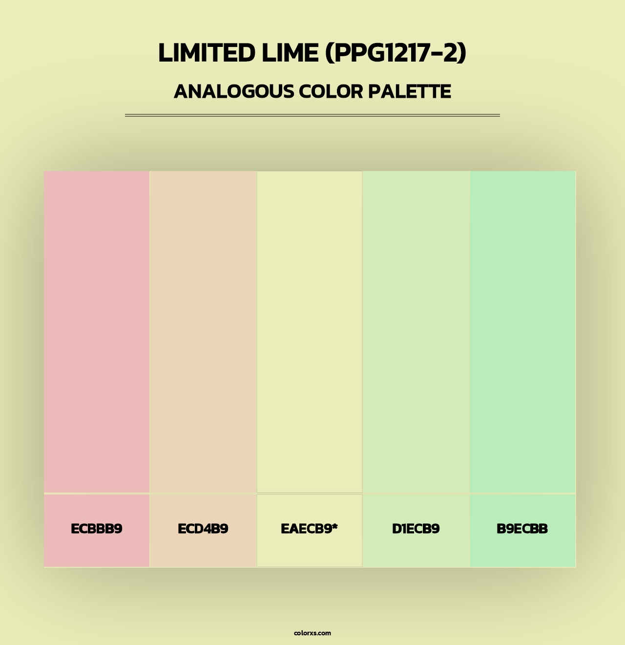 Limited Lime (PPG1217-2) - Analogous Color Palette