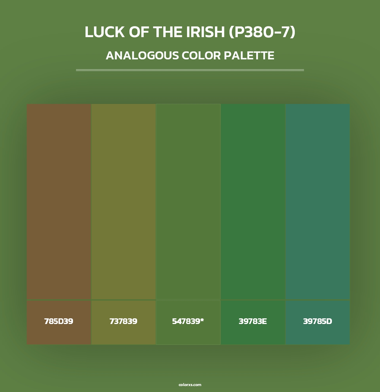 Luck Of The Irish (P380-7) - Analogous Color Palette