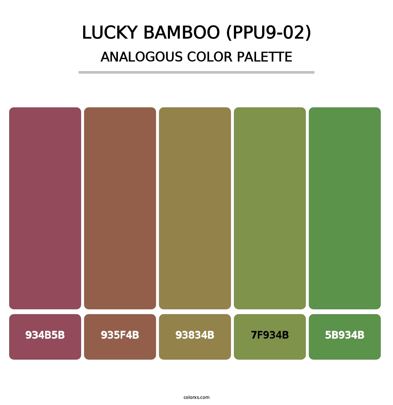 Lucky Bamboo (PPU9-02) - Analogous Color Palette