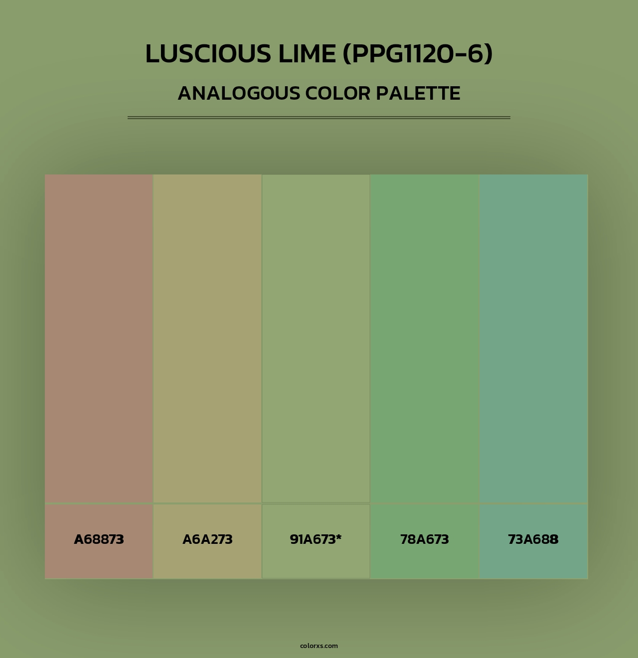 Luscious Lime (PPG1120-6) - Analogous Color Palette