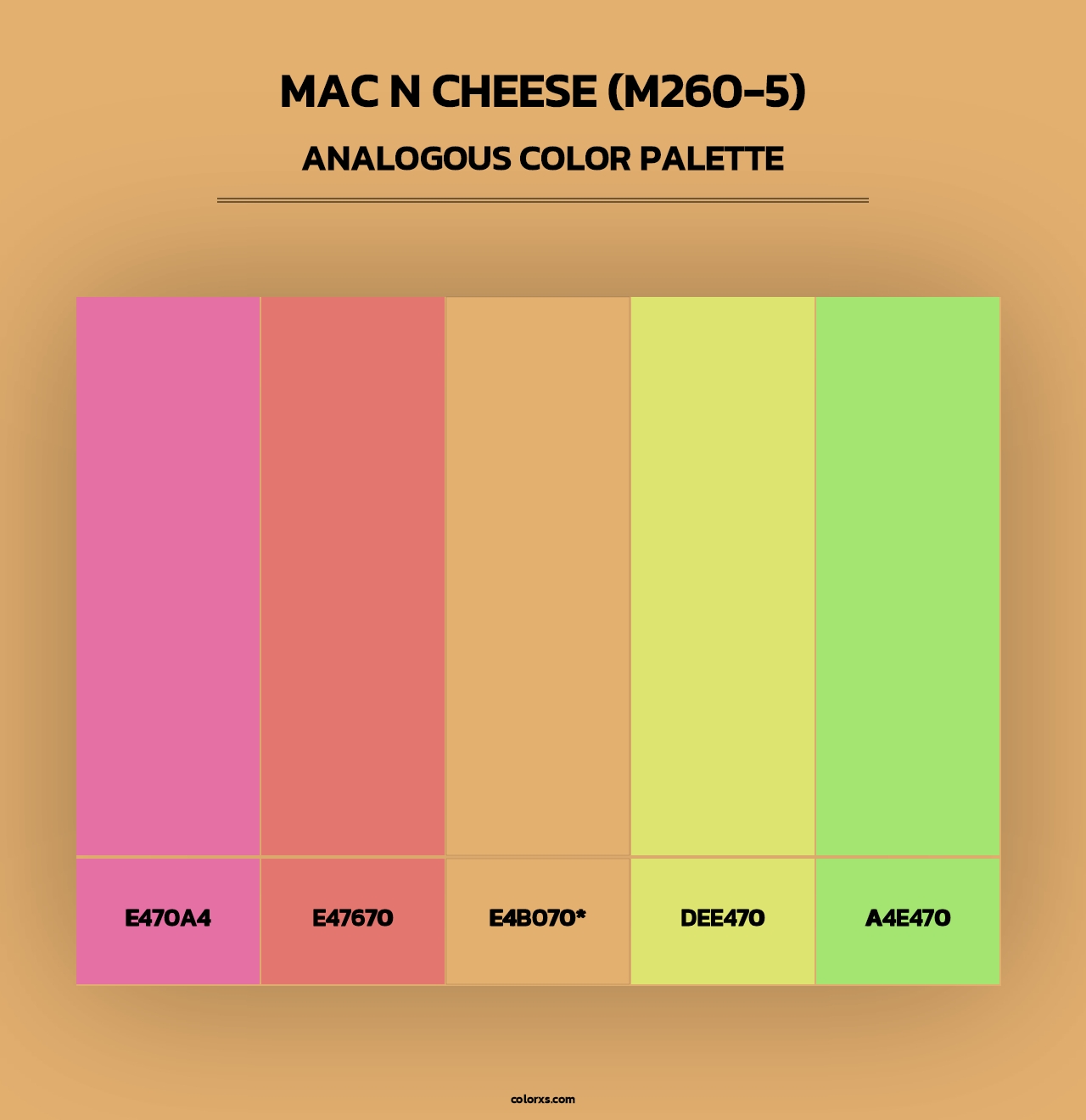 Mac N Cheese (M260-5) - Analogous Color Palette