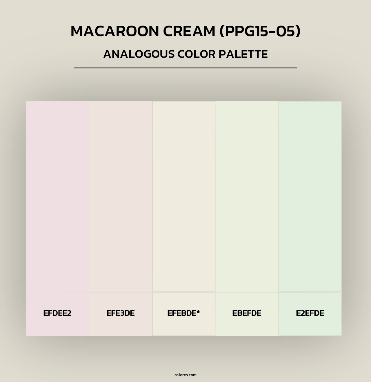 Macaroon Cream (PPG15-05) - Analogous Color Palette