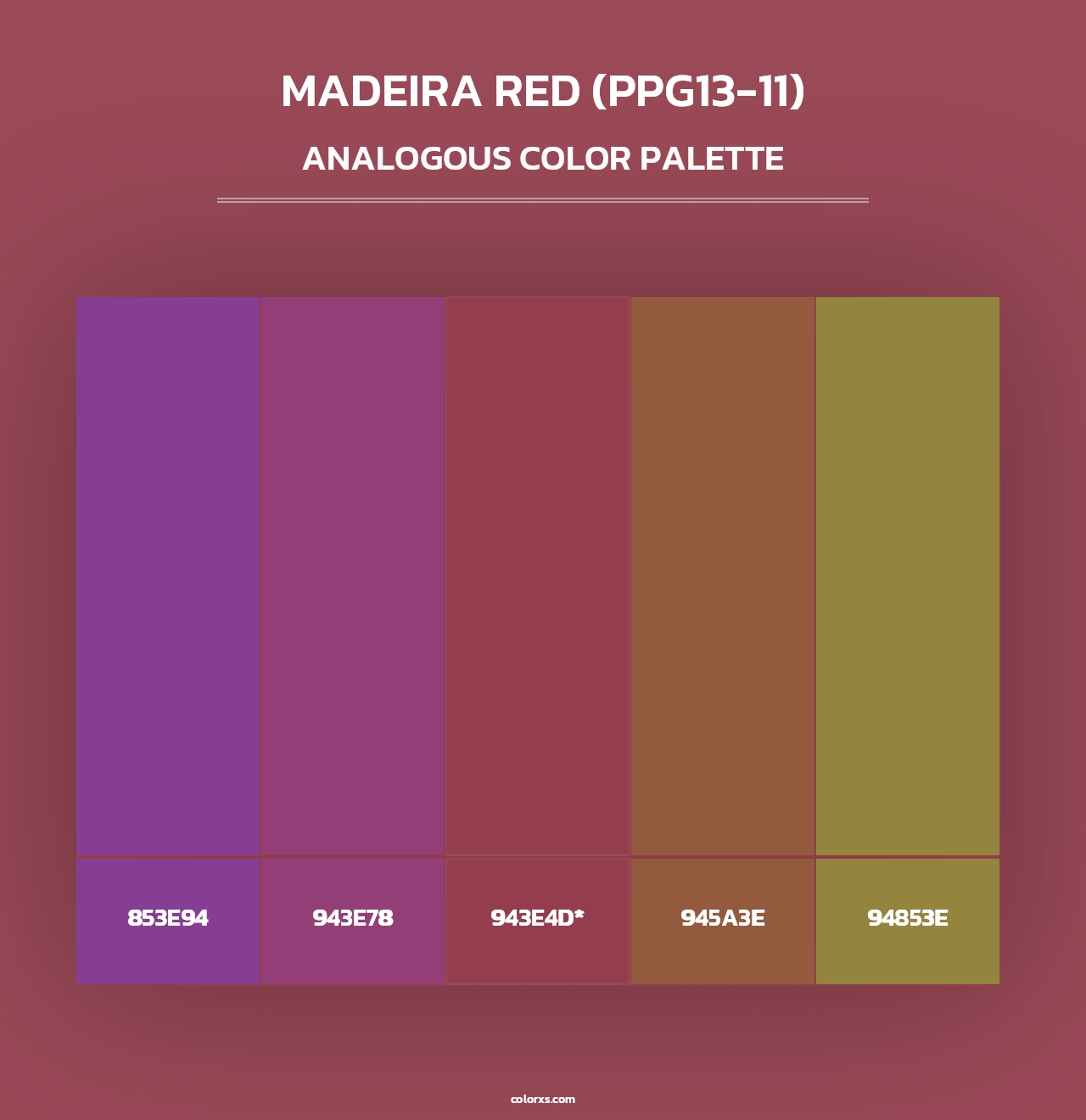 Madeira Red (PPG13-11) - Analogous Color Palette