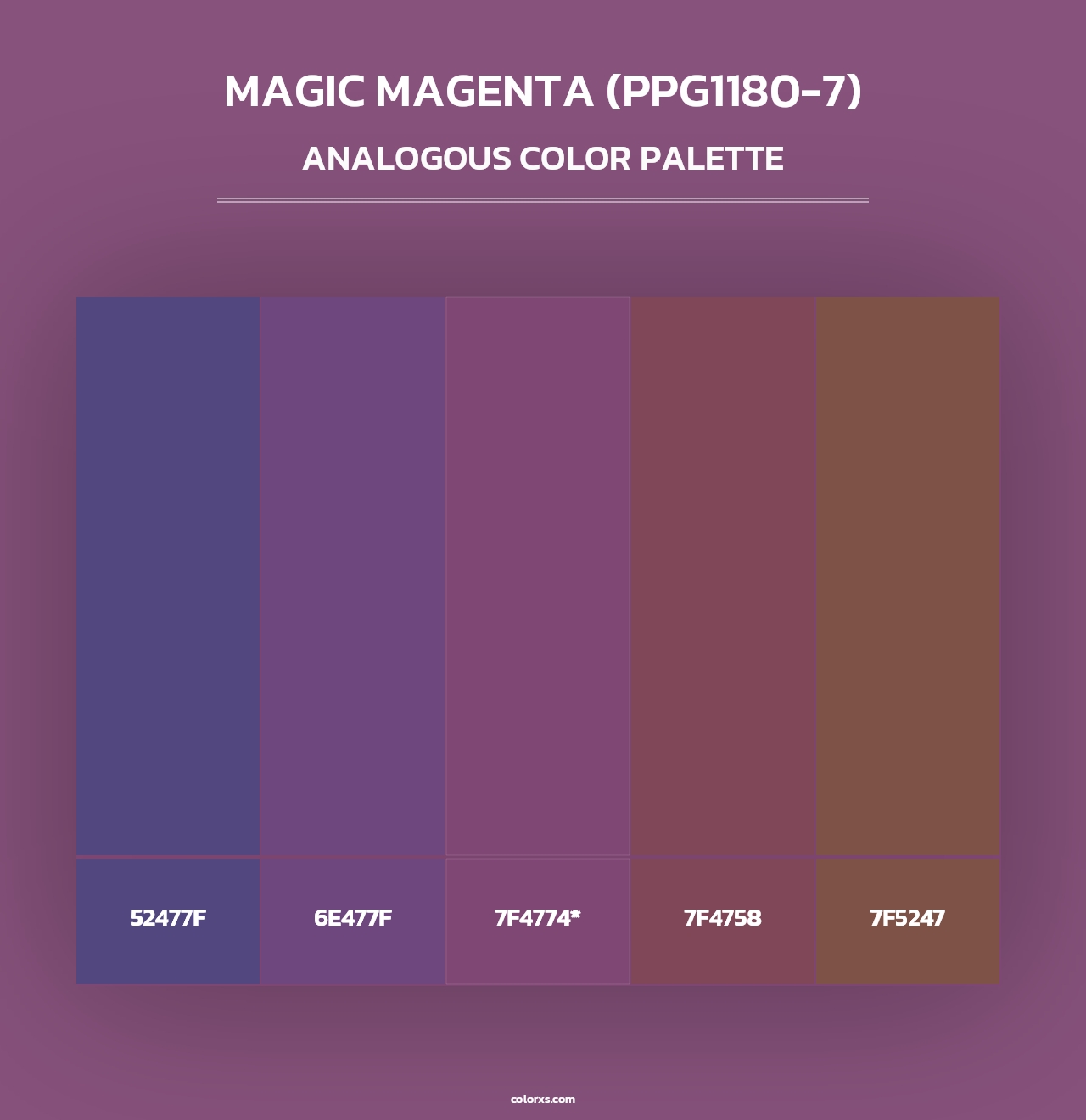 Magic Magenta (PPG1180-7) - Analogous Color Palette