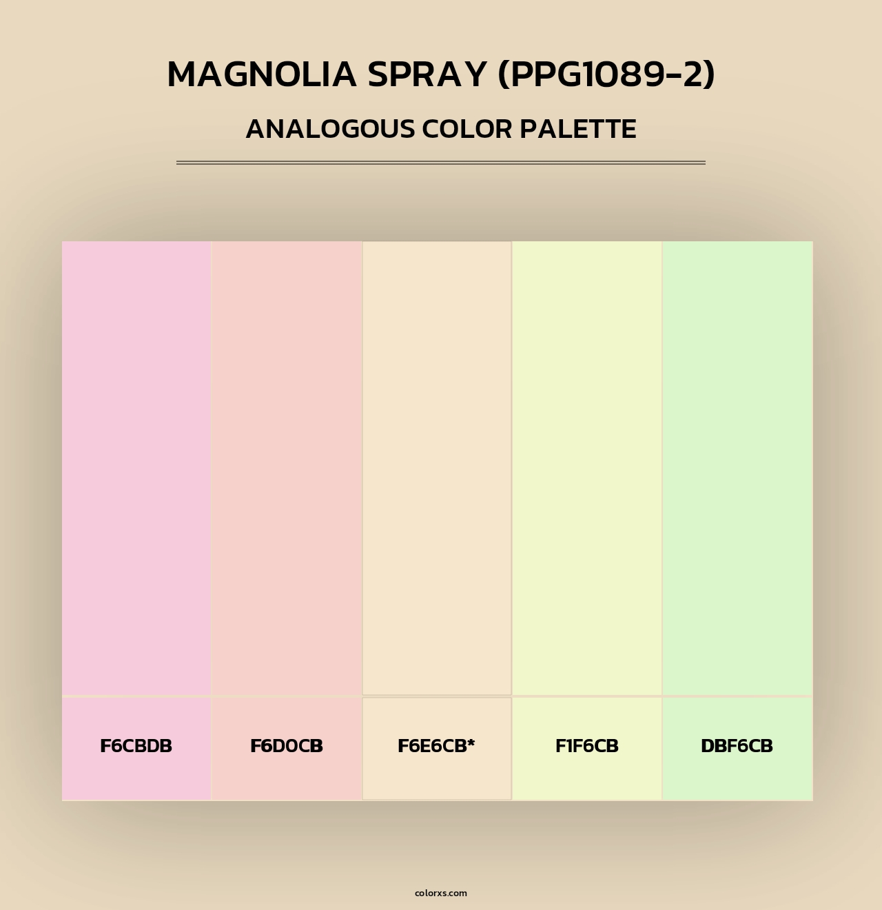 Magnolia Spray (PPG1089-2) - Analogous Color Palette