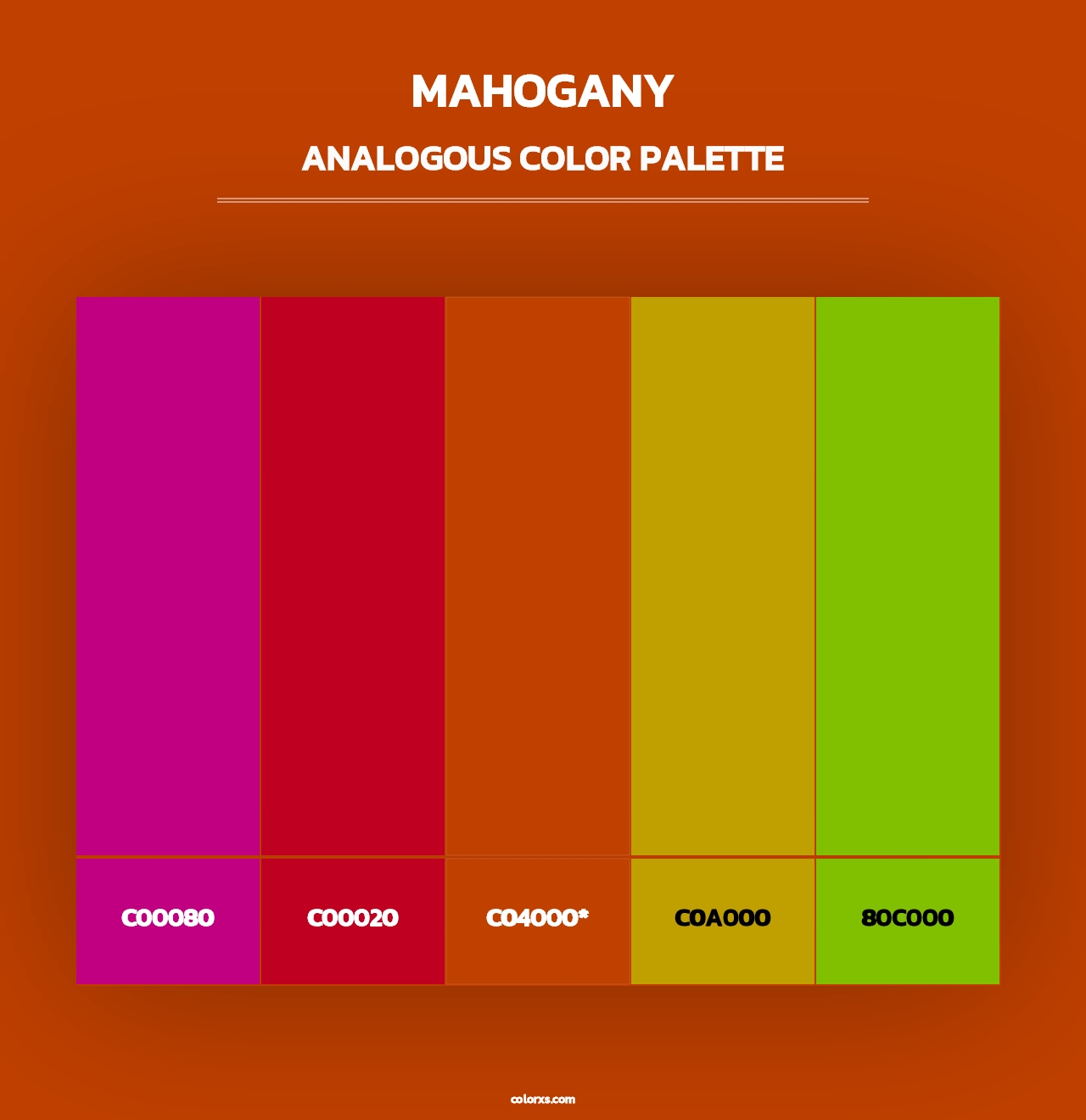 Mahogany - Analogous Color Palette