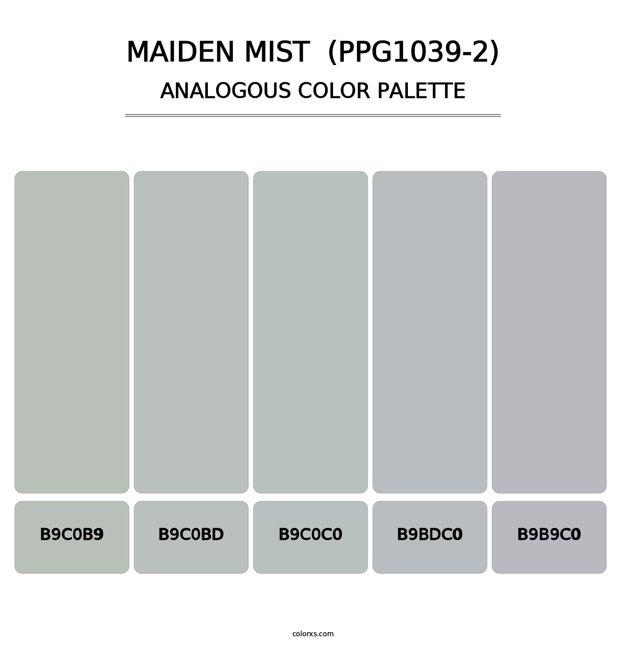 Maiden Mist  (PPG1039-2) - Analogous Color Palette