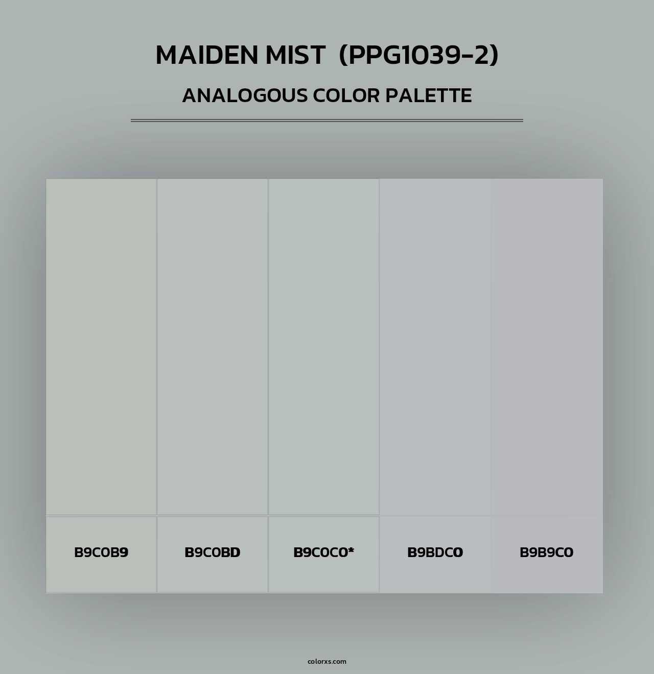 Maiden Mist  (PPG1039-2) - Analogous Color Palette