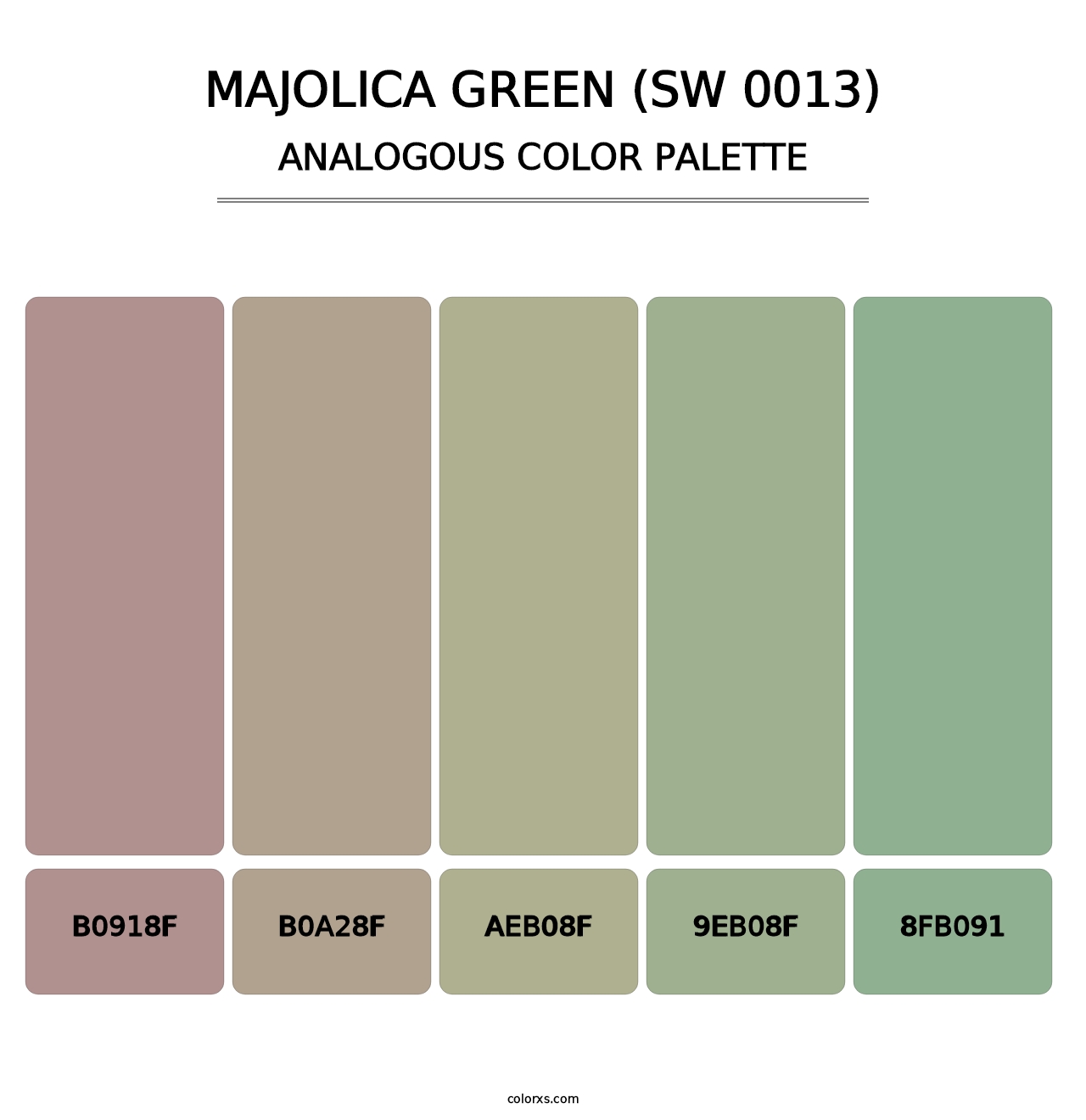 Majolica Green (SW 0013) - Analogous Color Palette