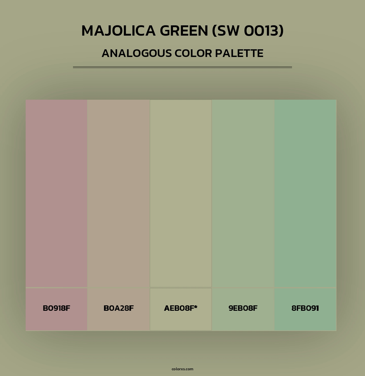 Majolica Green (SW 0013) - Analogous Color Palette