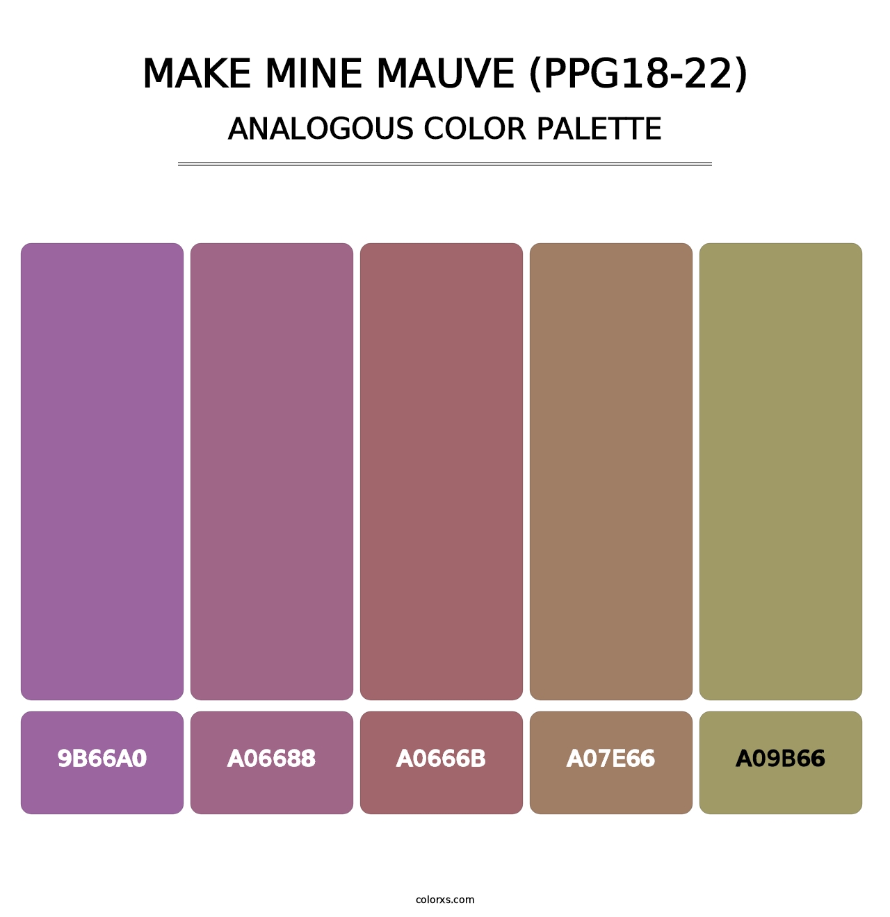 Make Mine Mauve (PPG18-22) - Analogous Color Palette