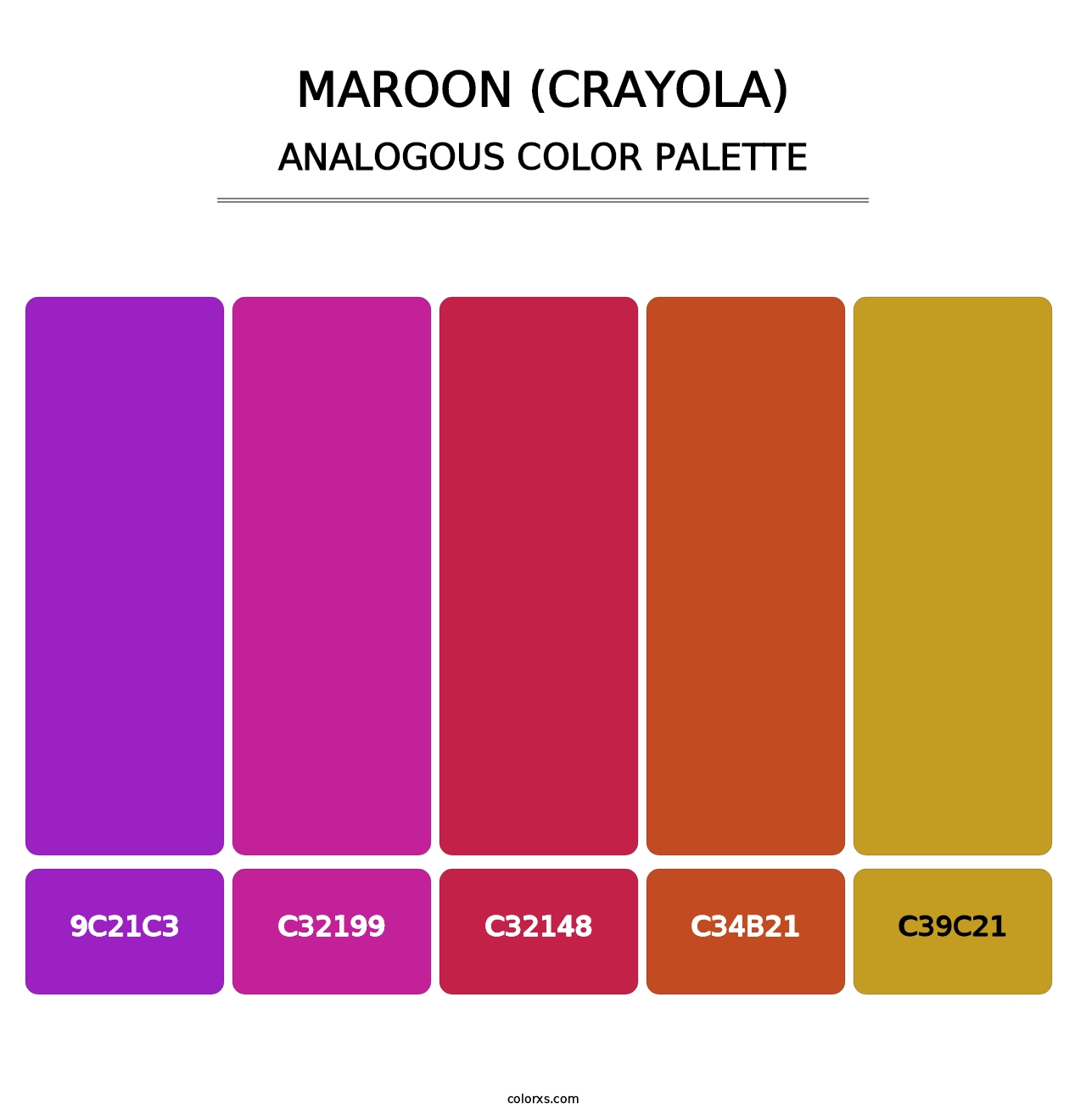 Maroon (Crayola) - Analogous Color Palette