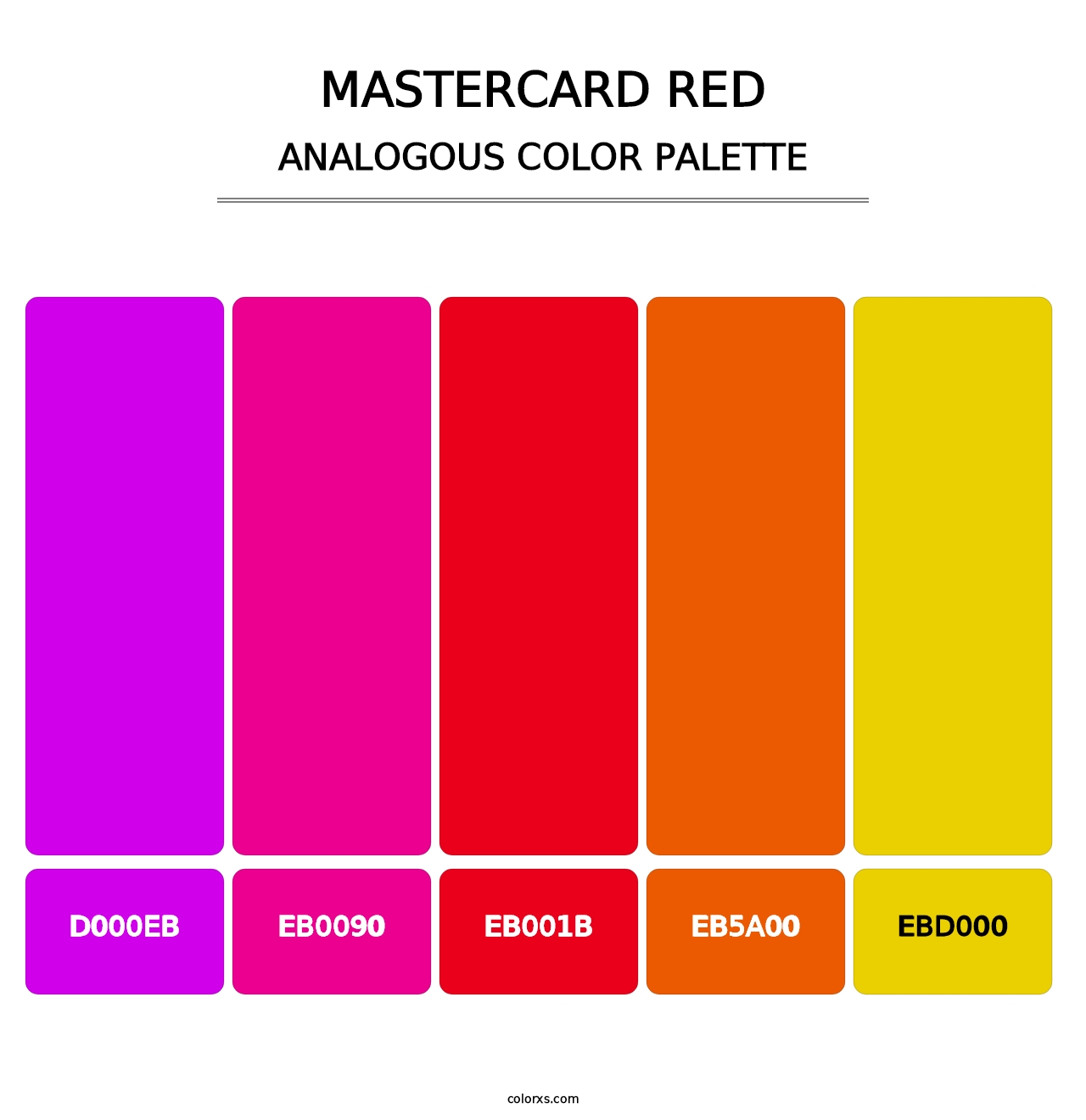 Mastercard Red - Analogous Color Palette