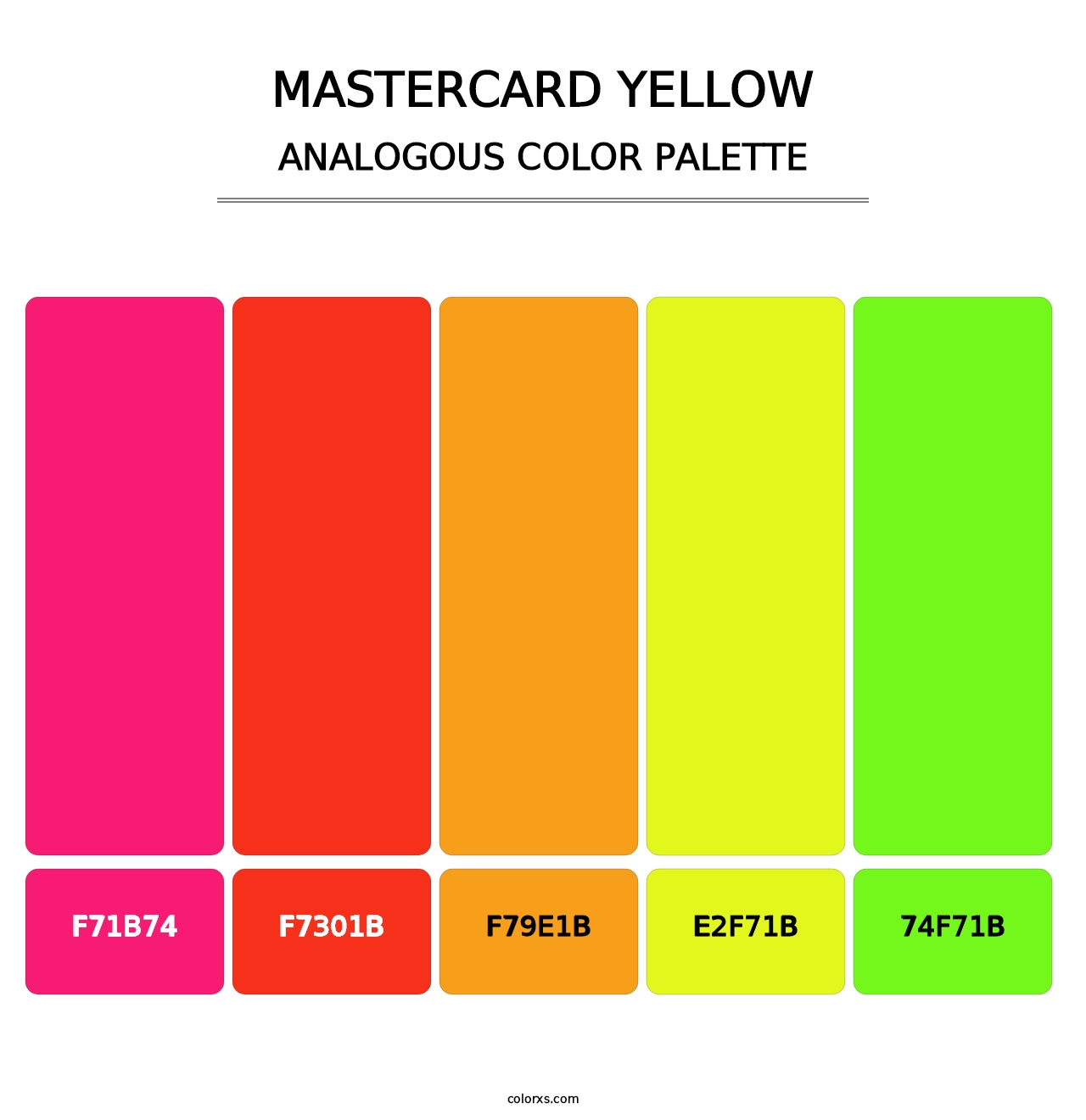 Mastercard Yellow - Analogous Color Palette