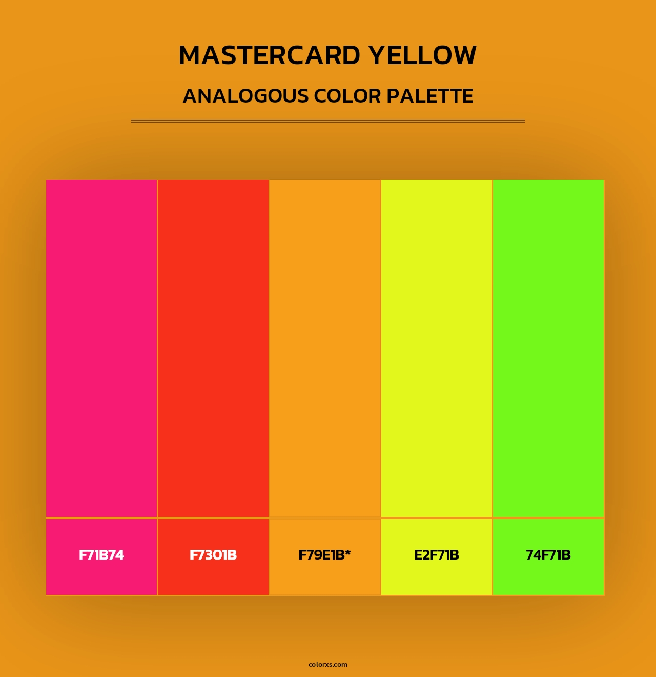 Mastercard Yellow - Analogous Color Palette