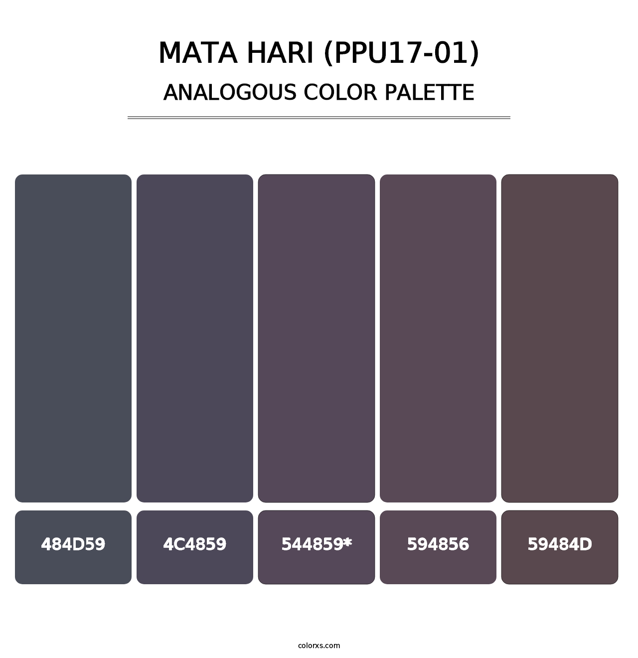 Mata Hari (PPU17-01) - Analogous Color Palette