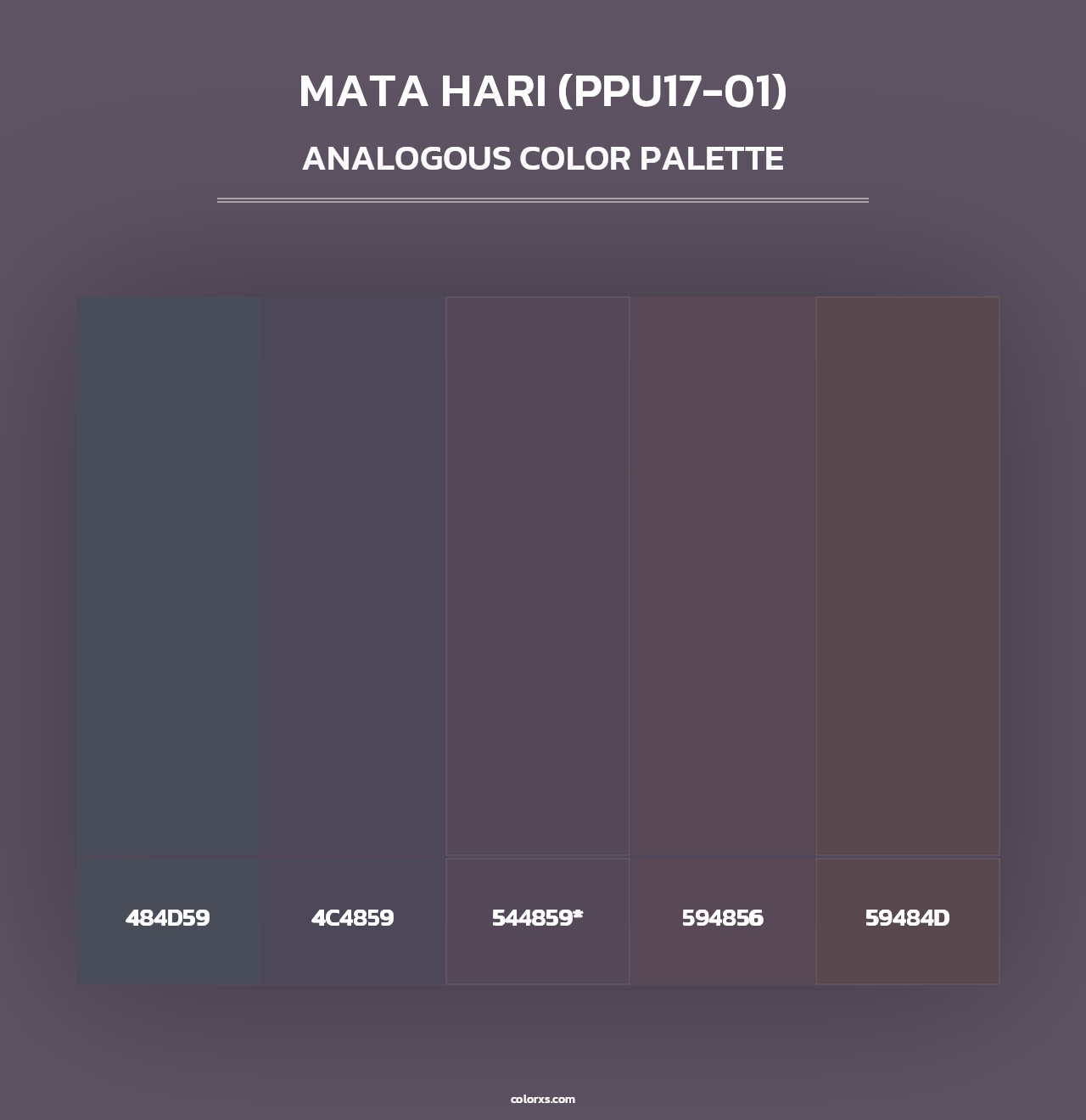 Mata Hari (PPU17-01) - Analogous Color Palette