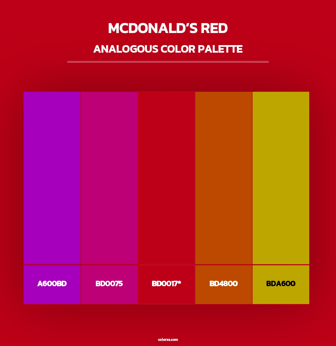 McDonald’s Red - Analogous Color Palette