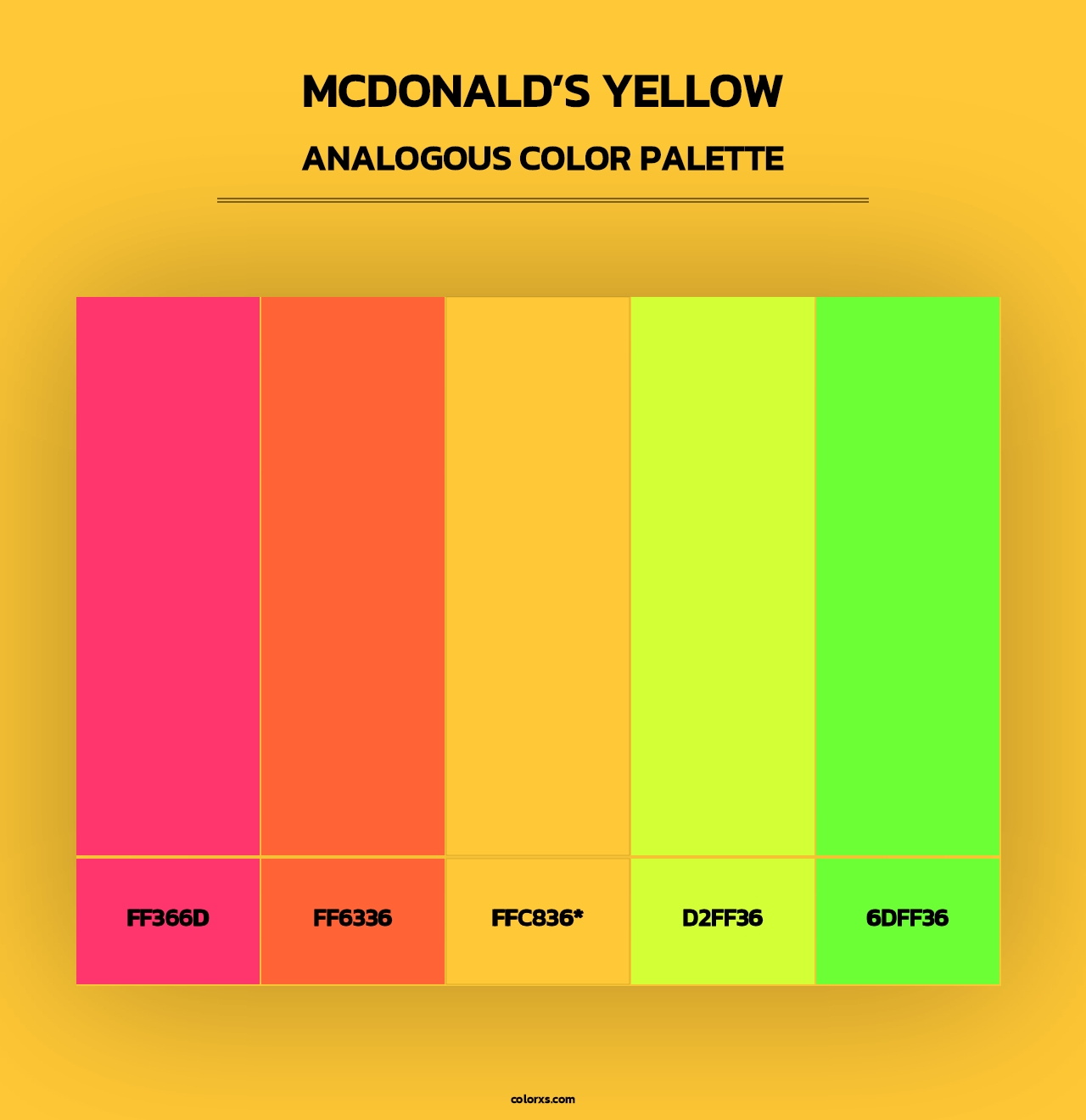 McDonald’s Yellow - Analogous Color Palette