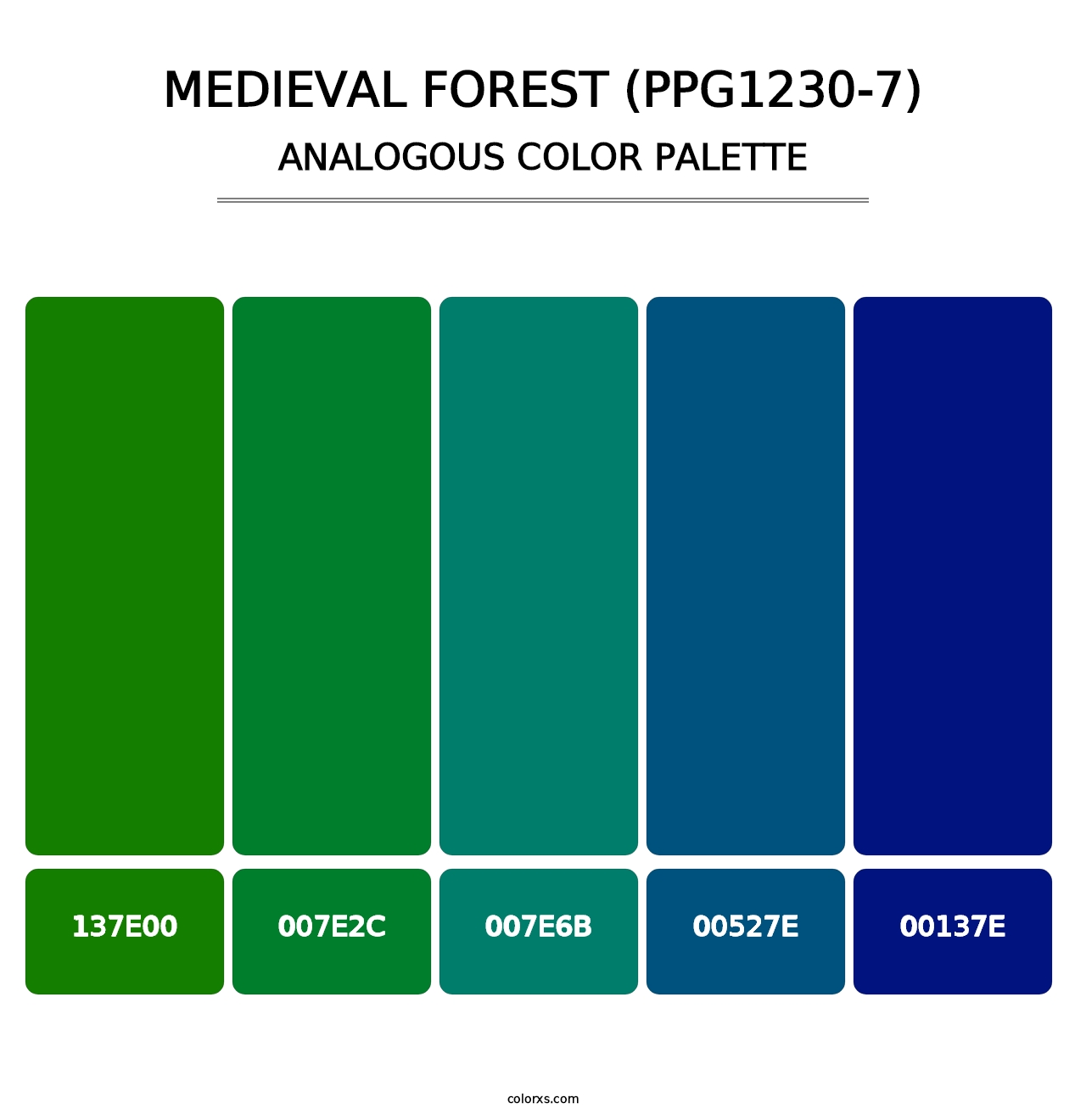 Medieval Forest (PPG1230-7) - Analogous Color Palette