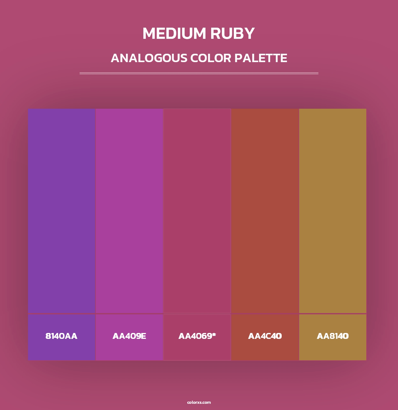 Medium Ruby - Analogous Color Palette