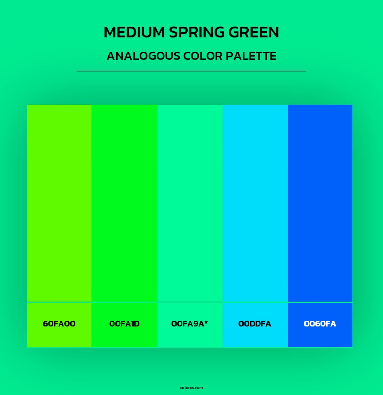 Medium Spring Green - Analogous Color Palette