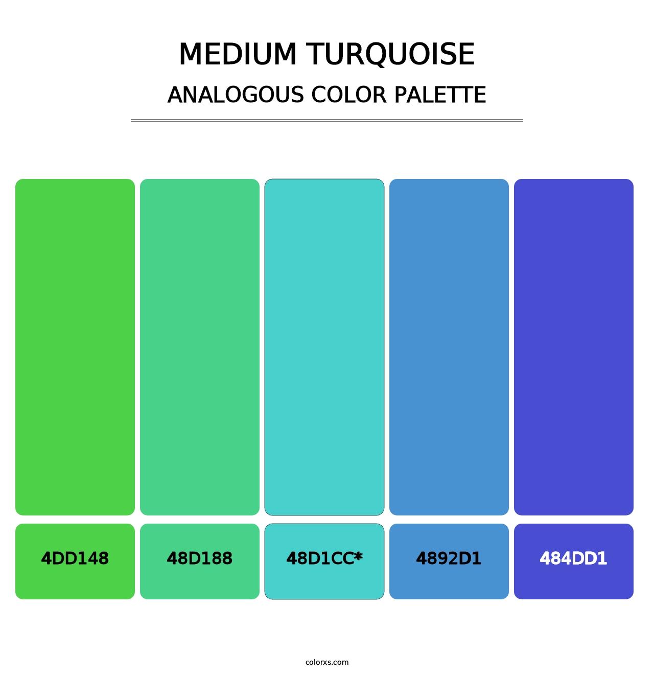 Medium Turquoise - Analogous Color Palette